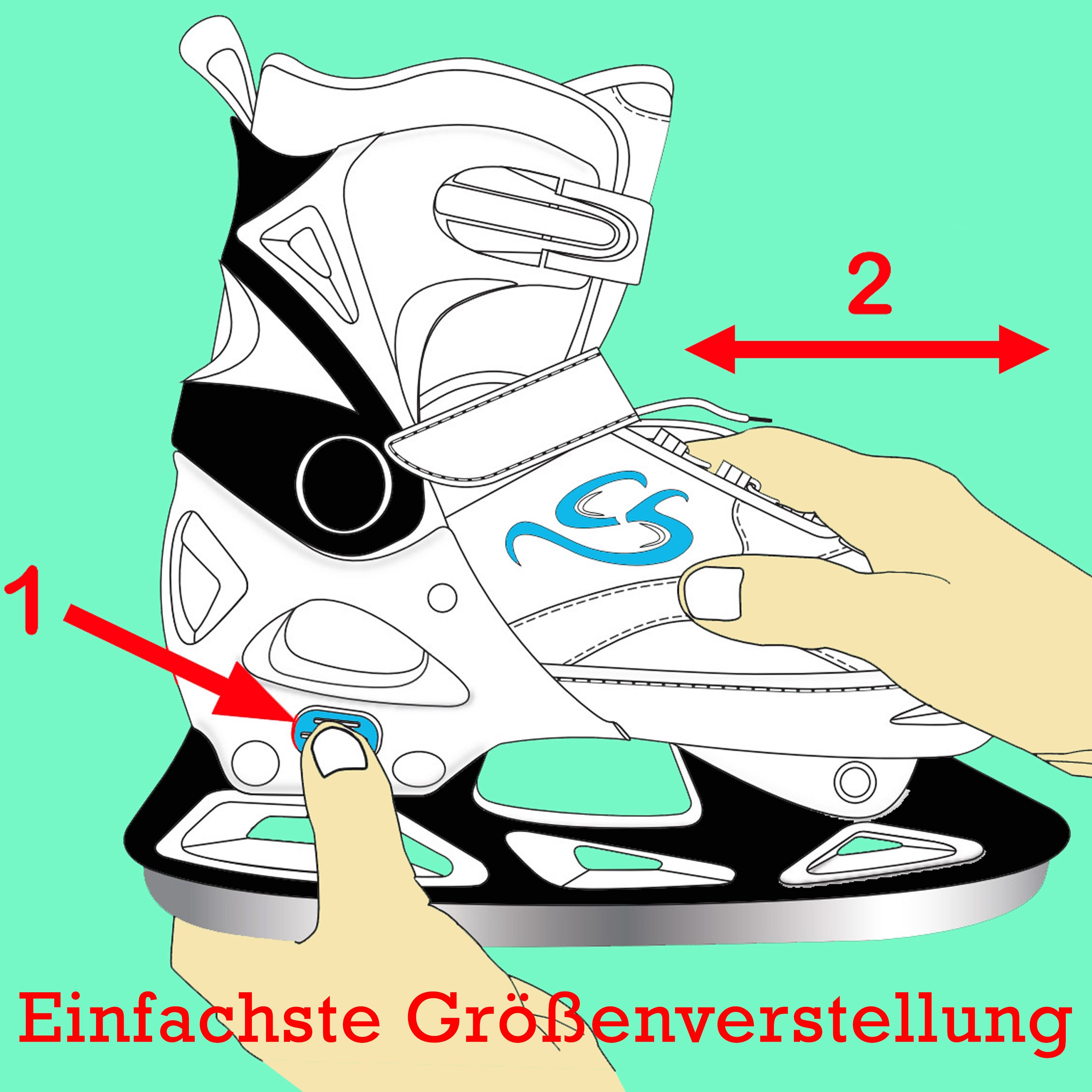Cox Swain Inlineskates Sneak 2in1 verstellbar Inline Skates und Schlittschuhe, 4-fach größenverstellbar