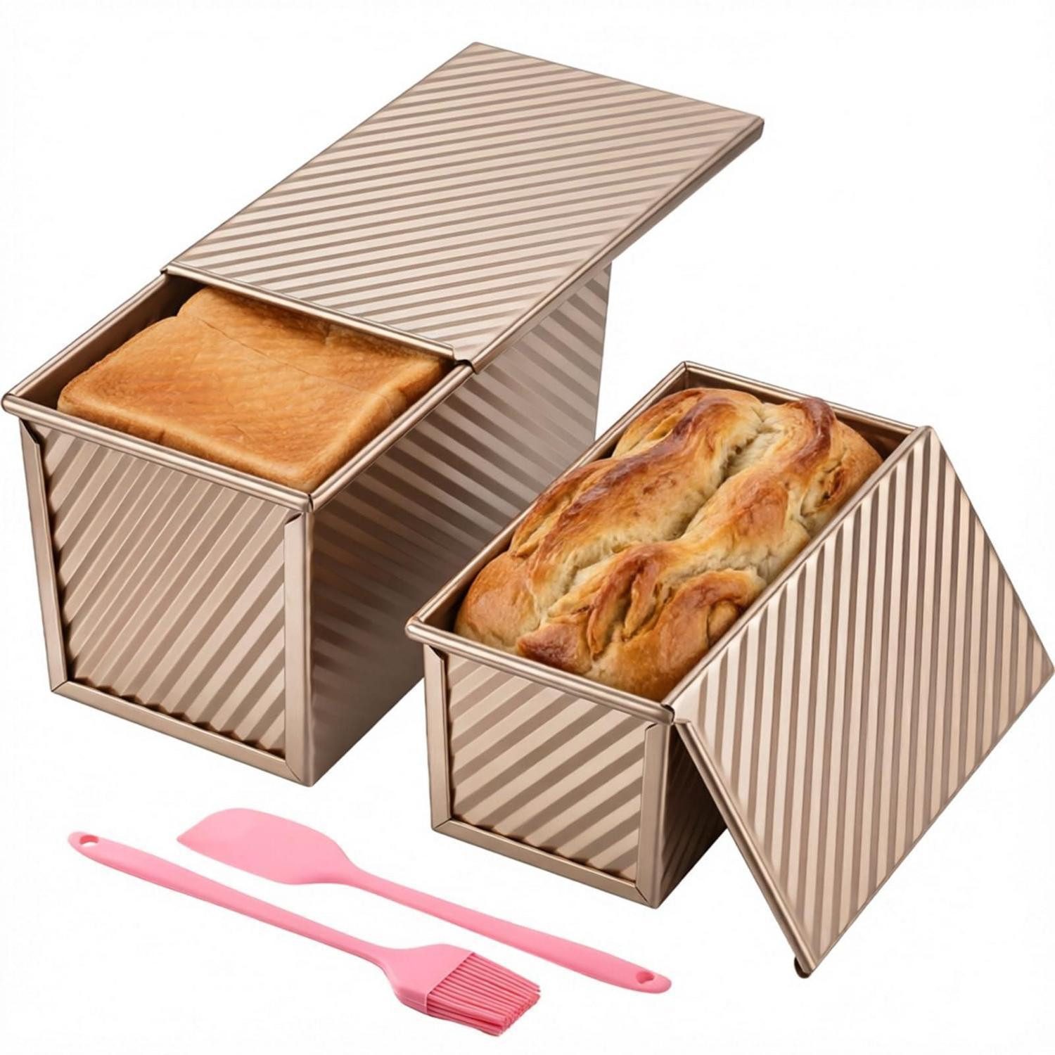 LuxusKollektion Brotbackform Toast-Brotbackform Set mit Deckel Kohlenstoffstahl, (1-tlg)
