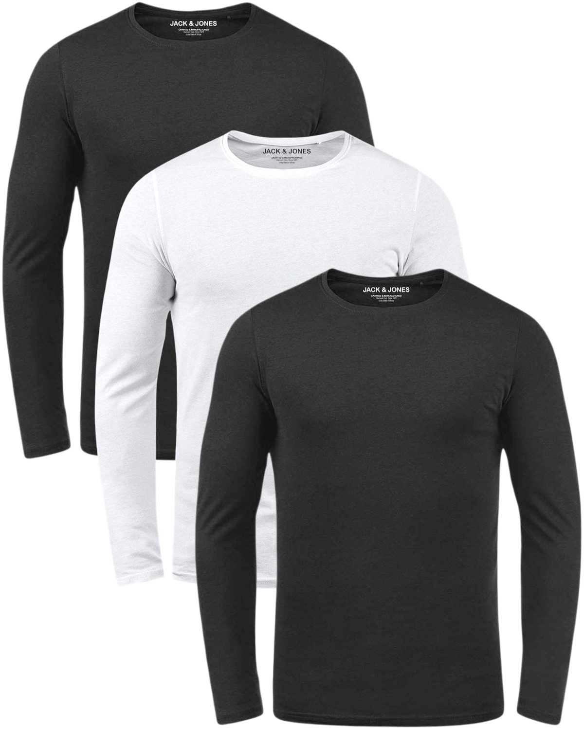 Jack & Jones Langarmshirt (Spar-Set, 3er-Pack) Basic Shirt mit Rundhalsausc günstig online kaufen