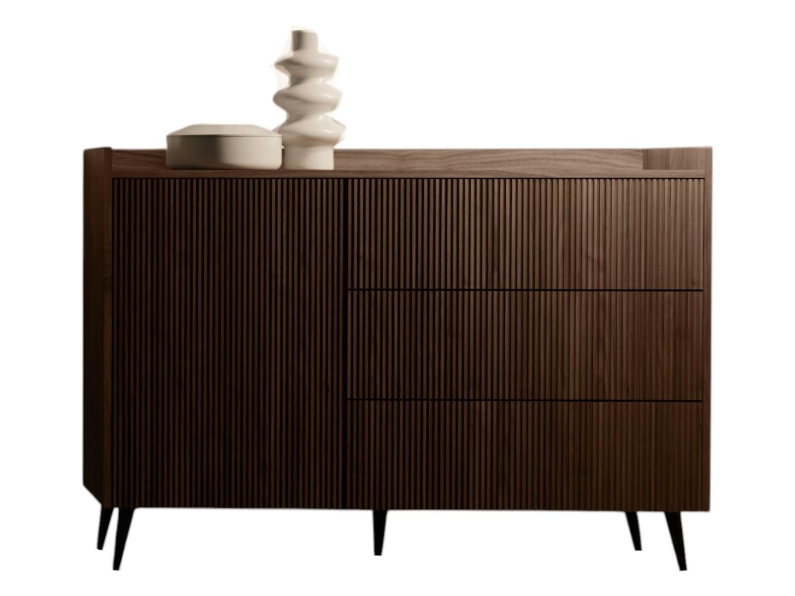 Compleo Schubkastenkommode mit 3 Schubladen, Japandi design, Kaschmir oder Nussbaum MODE