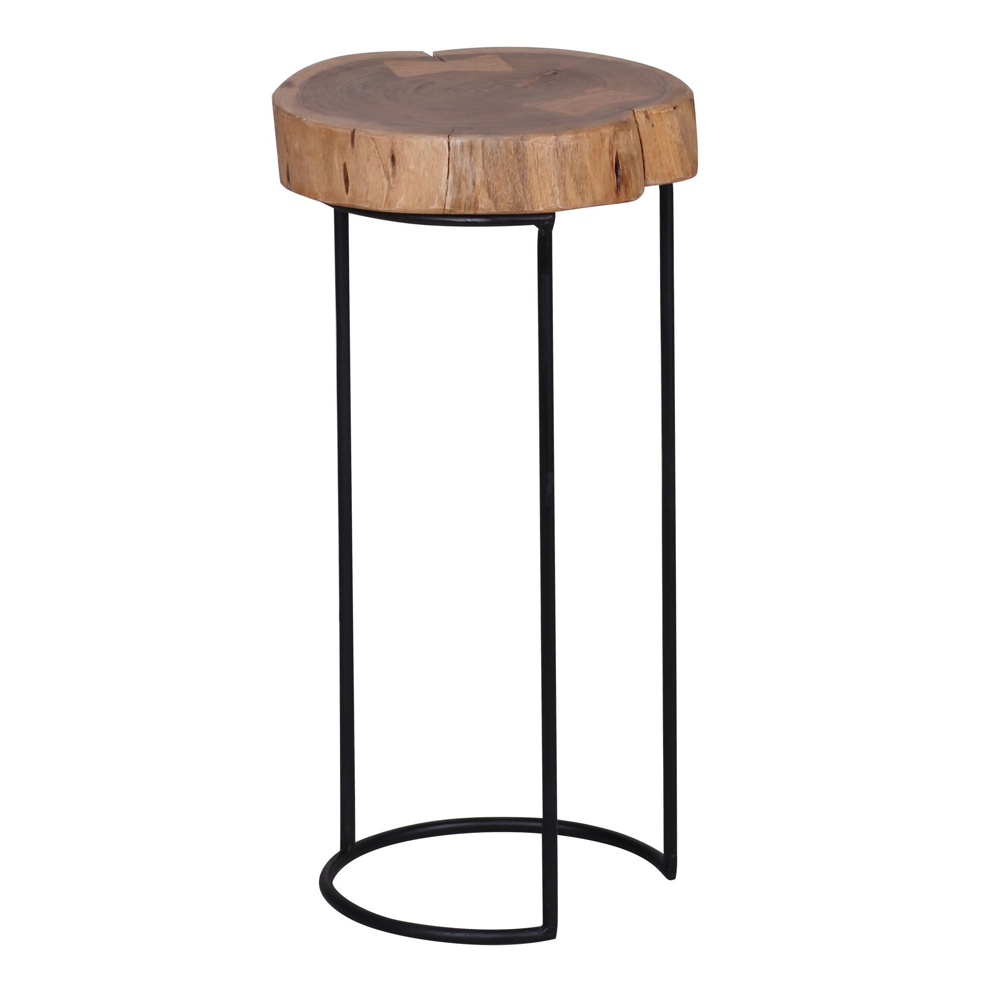 furnicato Beistelltisch Baumstammform 55x28x28 Echtholz (1-St), Handgefertigter Eck-Tisch mit Baumstammplatte für dein Wohnzimmer