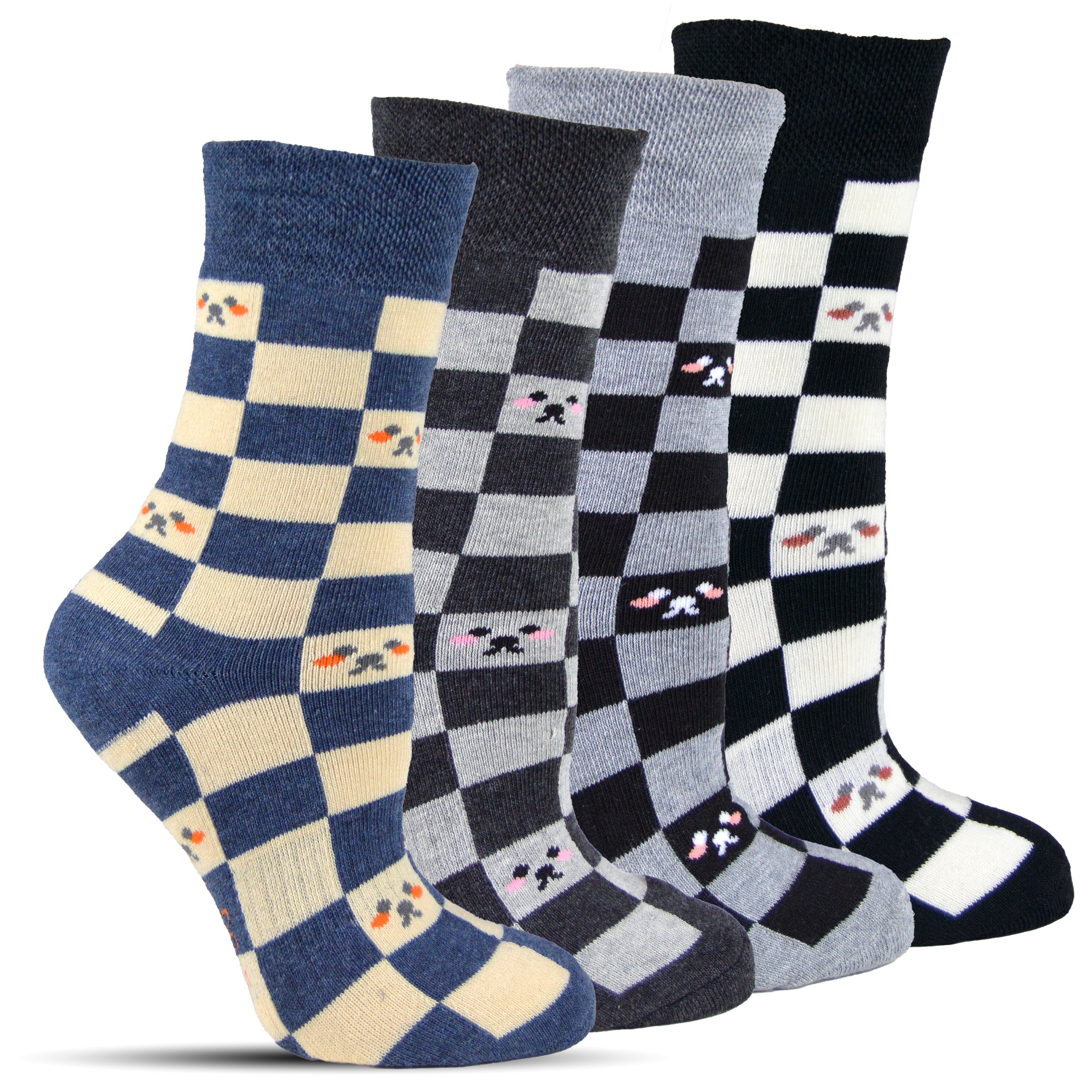 Frostfighter Thermosocken Damen Wintersocken ohne Gummi (6-Paar) fusselfreies Vollfrottee Innenfutter, warme dicke Socke, Diabetiker