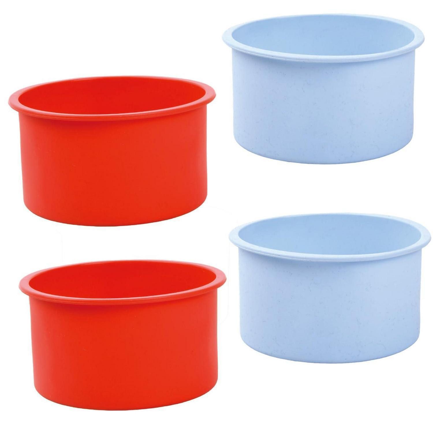 LuxusKollektion Silikonform 4x Silikon Backform rund 4 Zoll, (4-tlg)