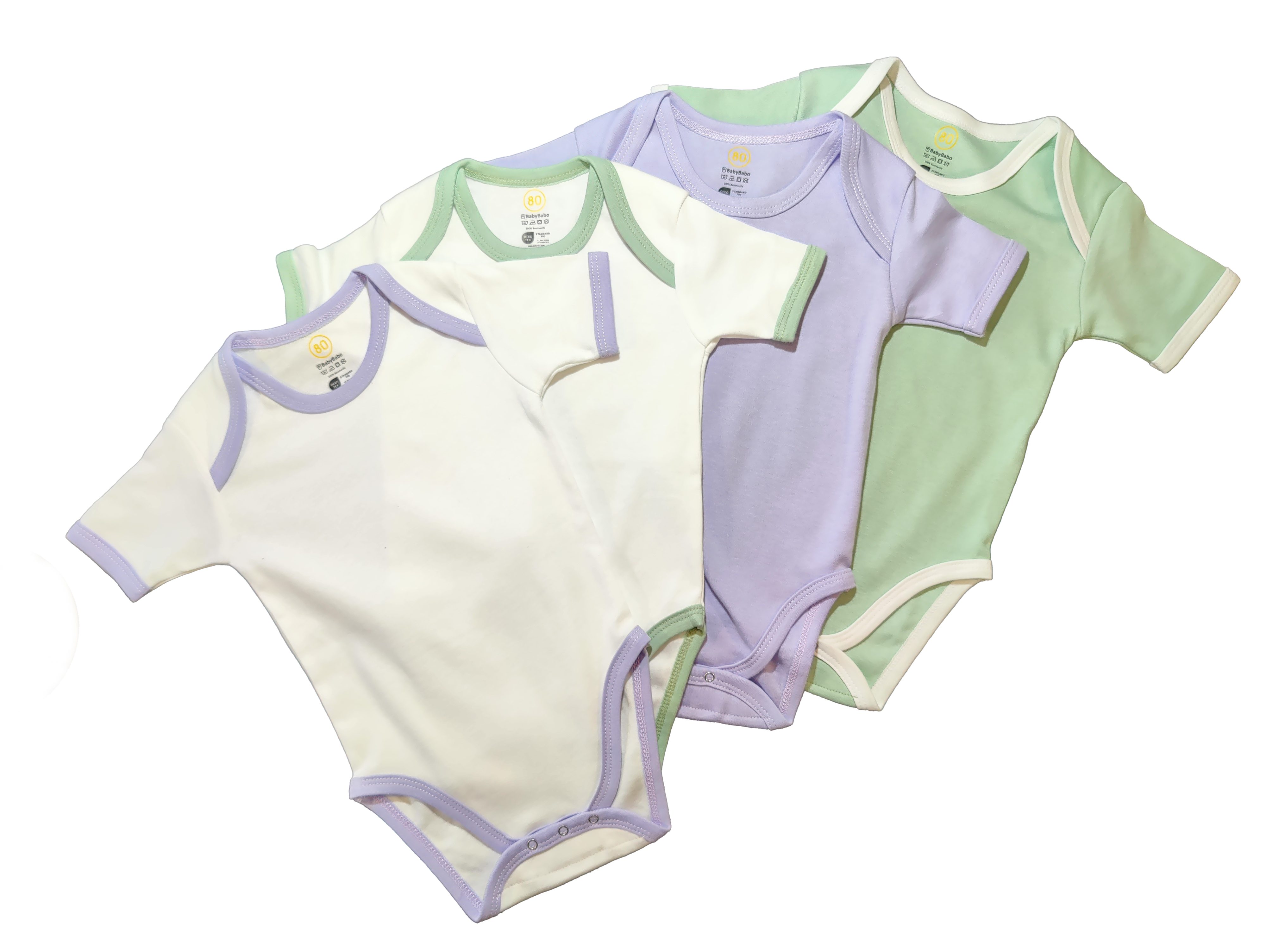 BabyBabo Premium Kurzarmbody Premium Bodys Kurzärmelig (Komfort-Packung, 4-tlg., 4er-Pack) OEKO-TEX zertifiziert