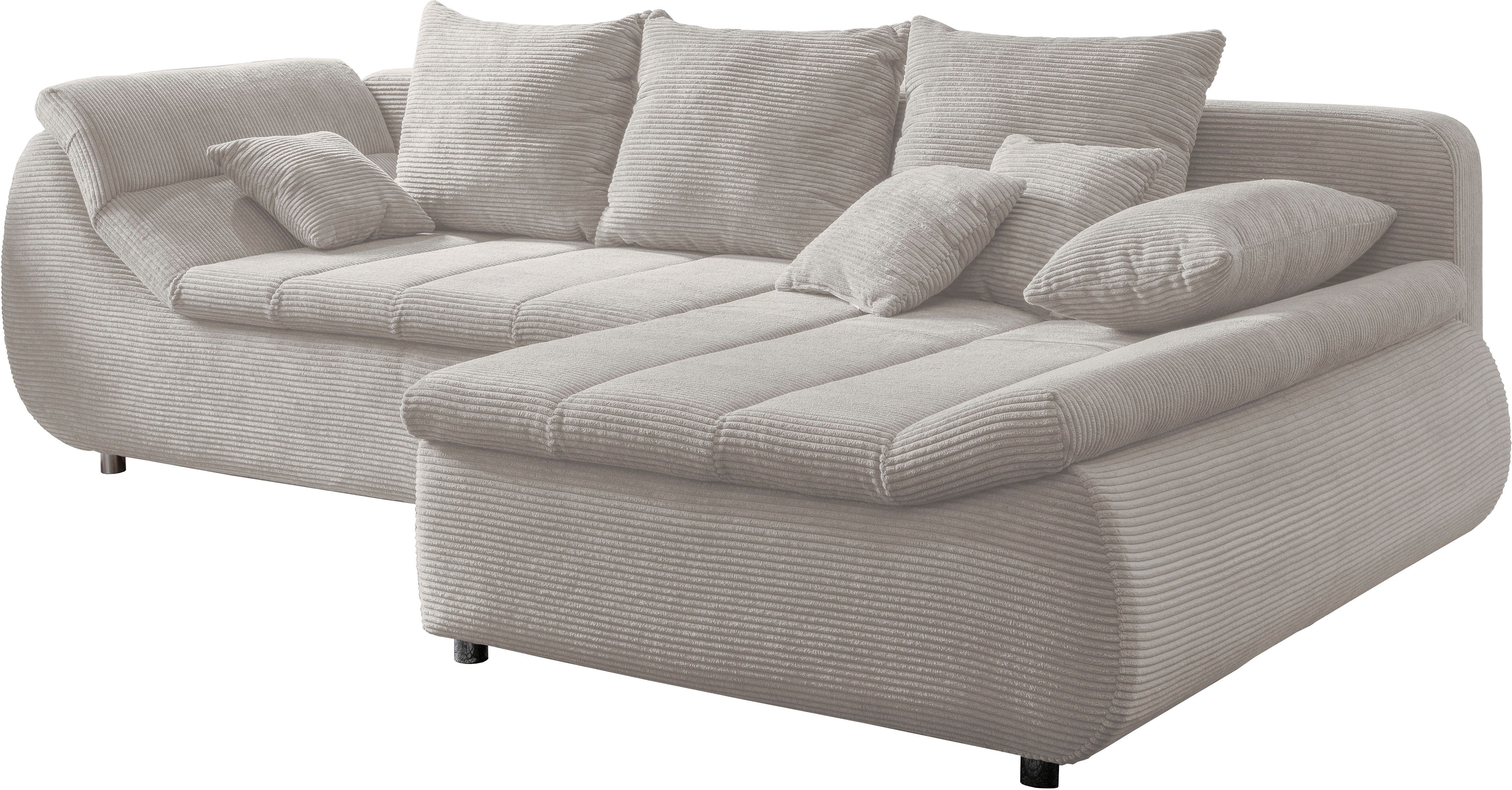 Home affaire Ecksofa Imola, bequem, aktuelle Steppung im Sitz, L-Form, Breite 270cm, wahlweise mit Bettfunktion