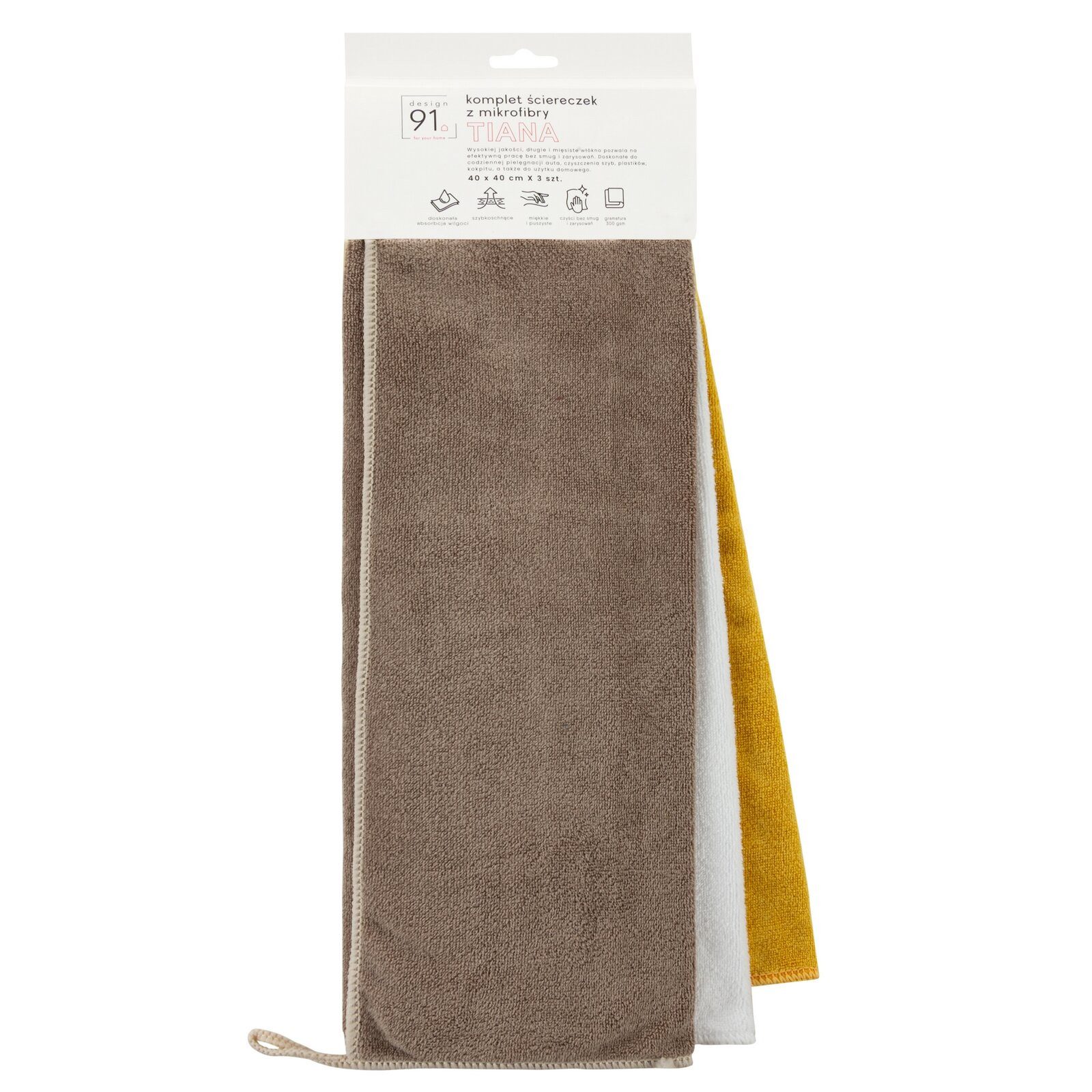 Design91 SET von Microfaser Хустки 40x40 cm Putztuch Geschirrtuch Handtuch Mikrofasertuch (3-tlg., Saugstark, fusselfrei)