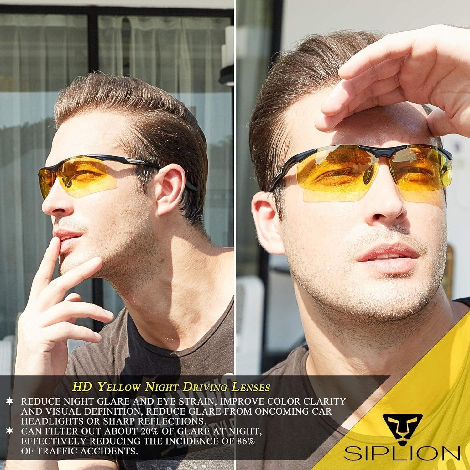 LuxusKollektion Arbeitsschutzbrille Sportbrille Herren polarisierte UV400 Metall Al Mg 8729 Nachtbrillen