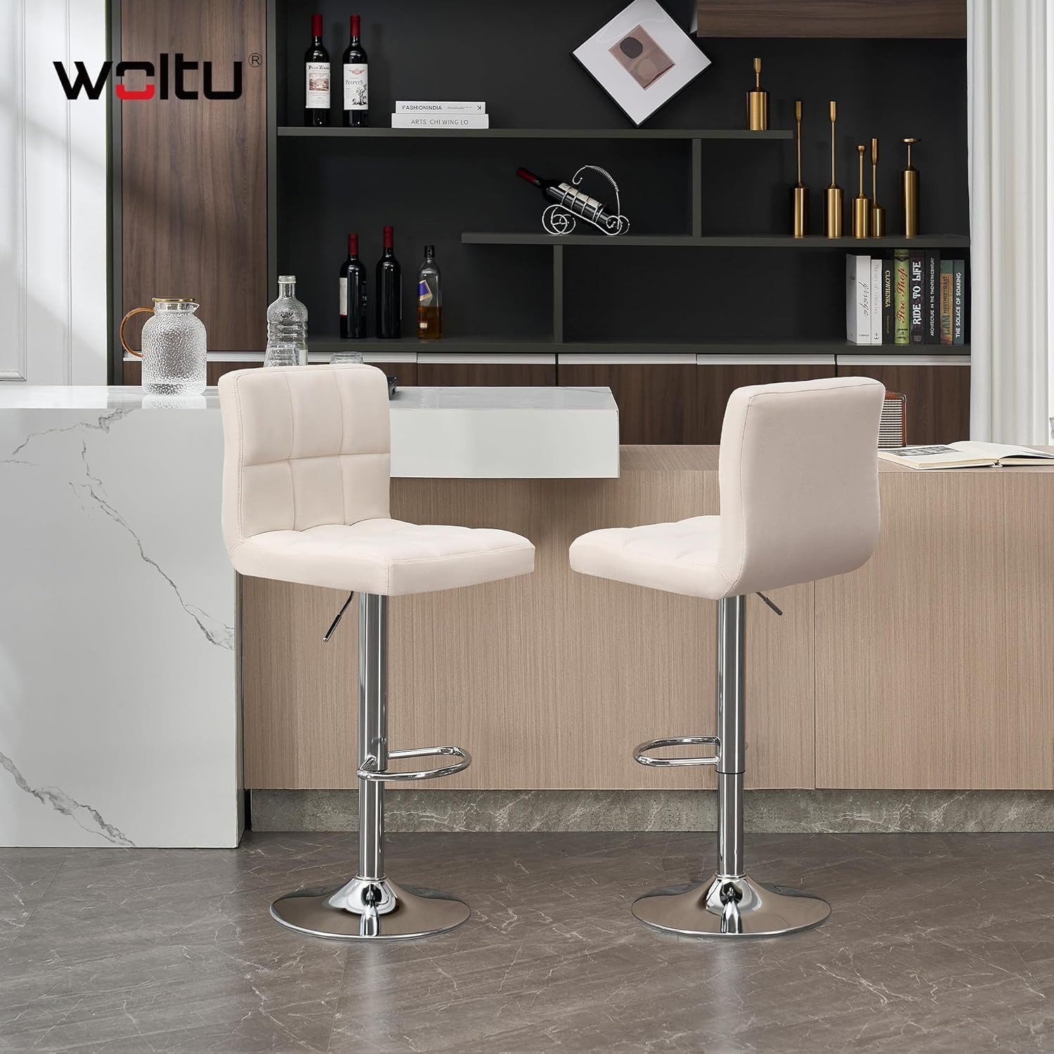 Woltu Barhocker (1 St), Barstühle verstellbar drehbar, gemütliche feines Le günstig online kaufen