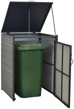 MERXX Mülltonnenbox Basis Alu/Kunststoffgeflecht, für 240 Liter Mülltonne