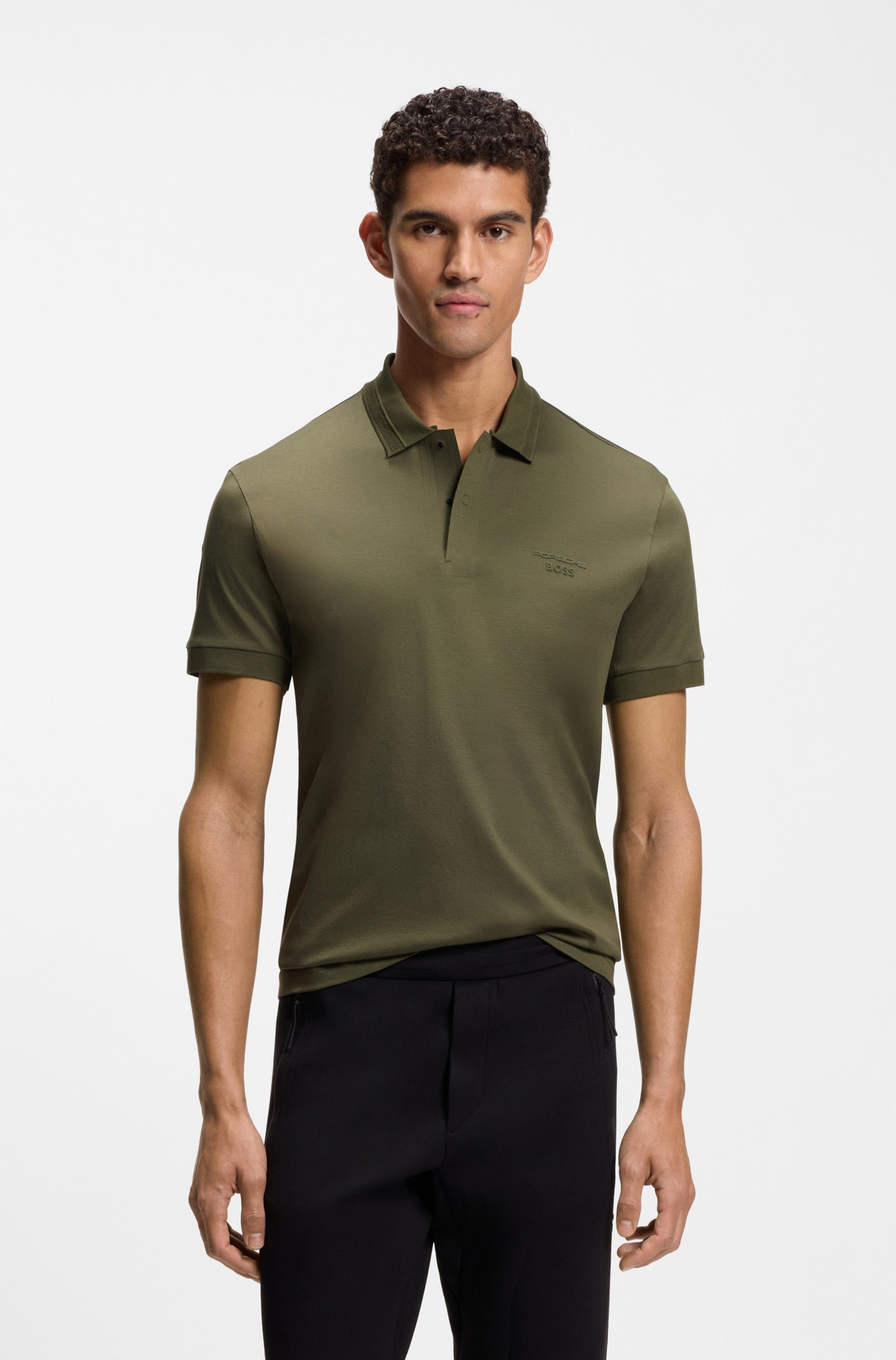 BOSS GREEN Poloshirt Porsche Spirit 70 Capsule Collection Premium Herrenmode Innovative Geruchskontroll-Technologie HEIQ MINT