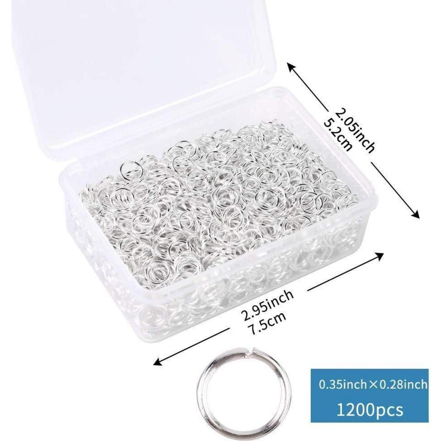 LuxusKollektion Spaltring Spaltringe 1200 Stk Edelstahl Silber 0.35inch×0.28inch