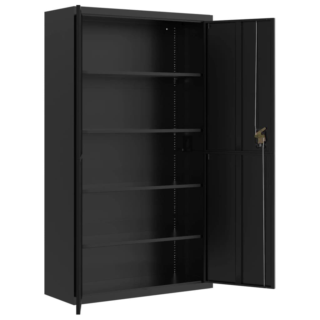 Schwarz 105x40x180 cm Aktenschrank furnicato Stahl