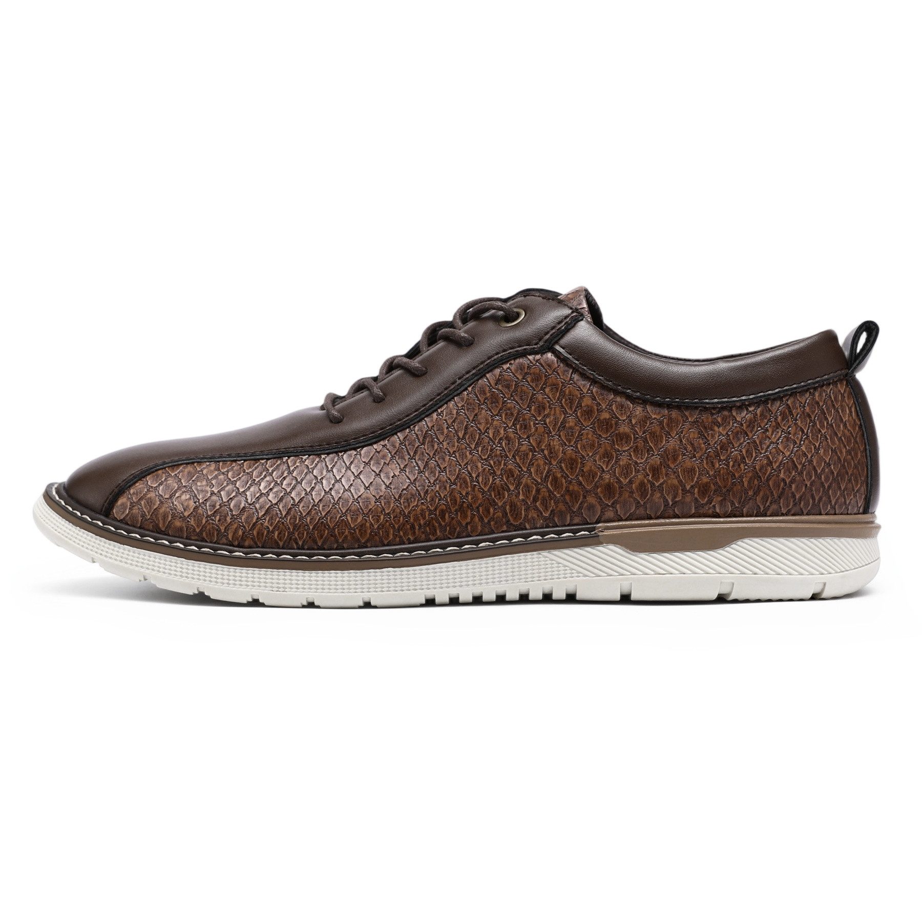 Allthemen Schnürschuh mit Krokodildruck Halbschuhe atmungsaktive Business Freizeitschuh