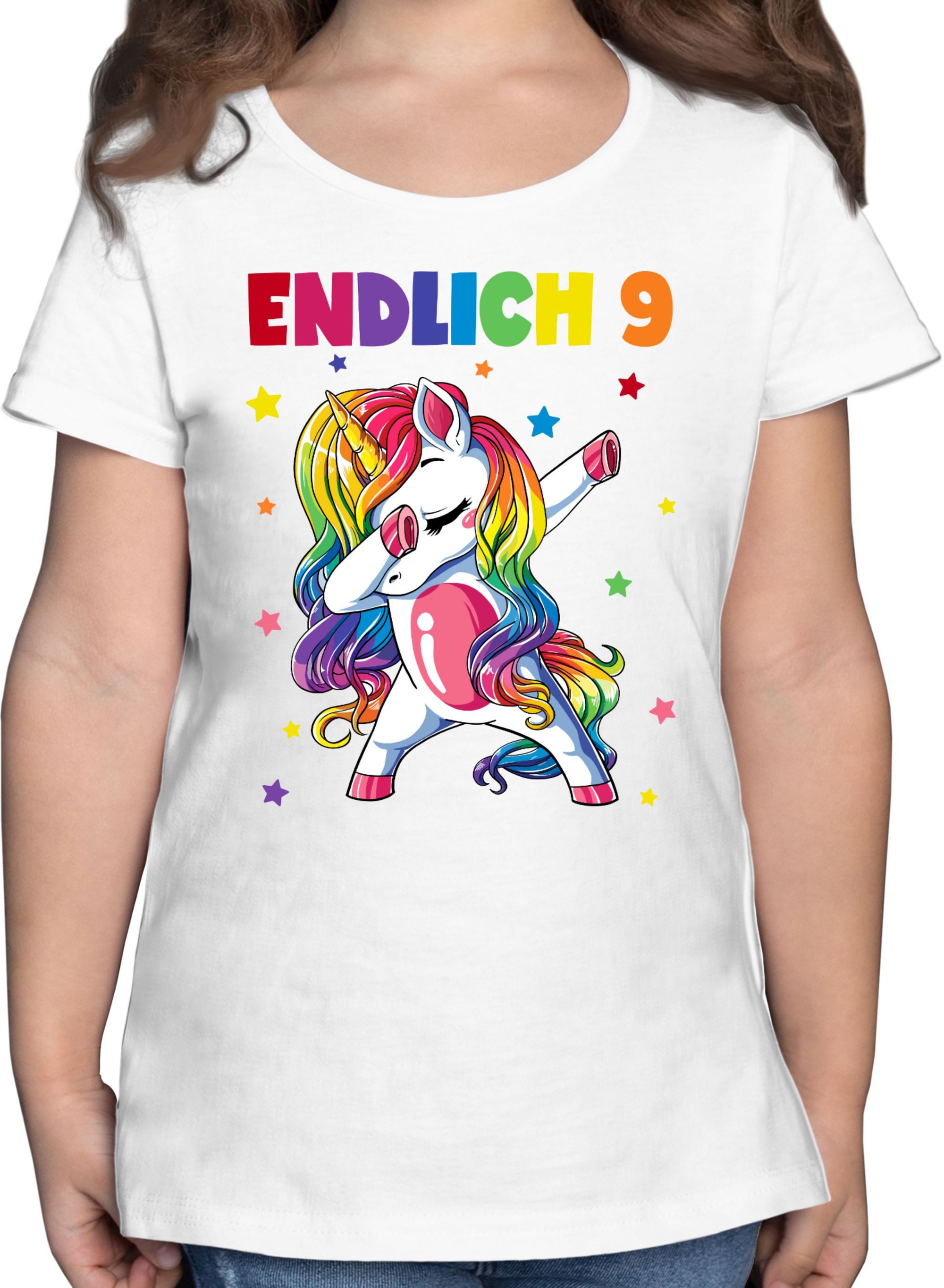 T-Shirt Endlich 9 Jahre - Neun Jahre Dabbing Einhorn