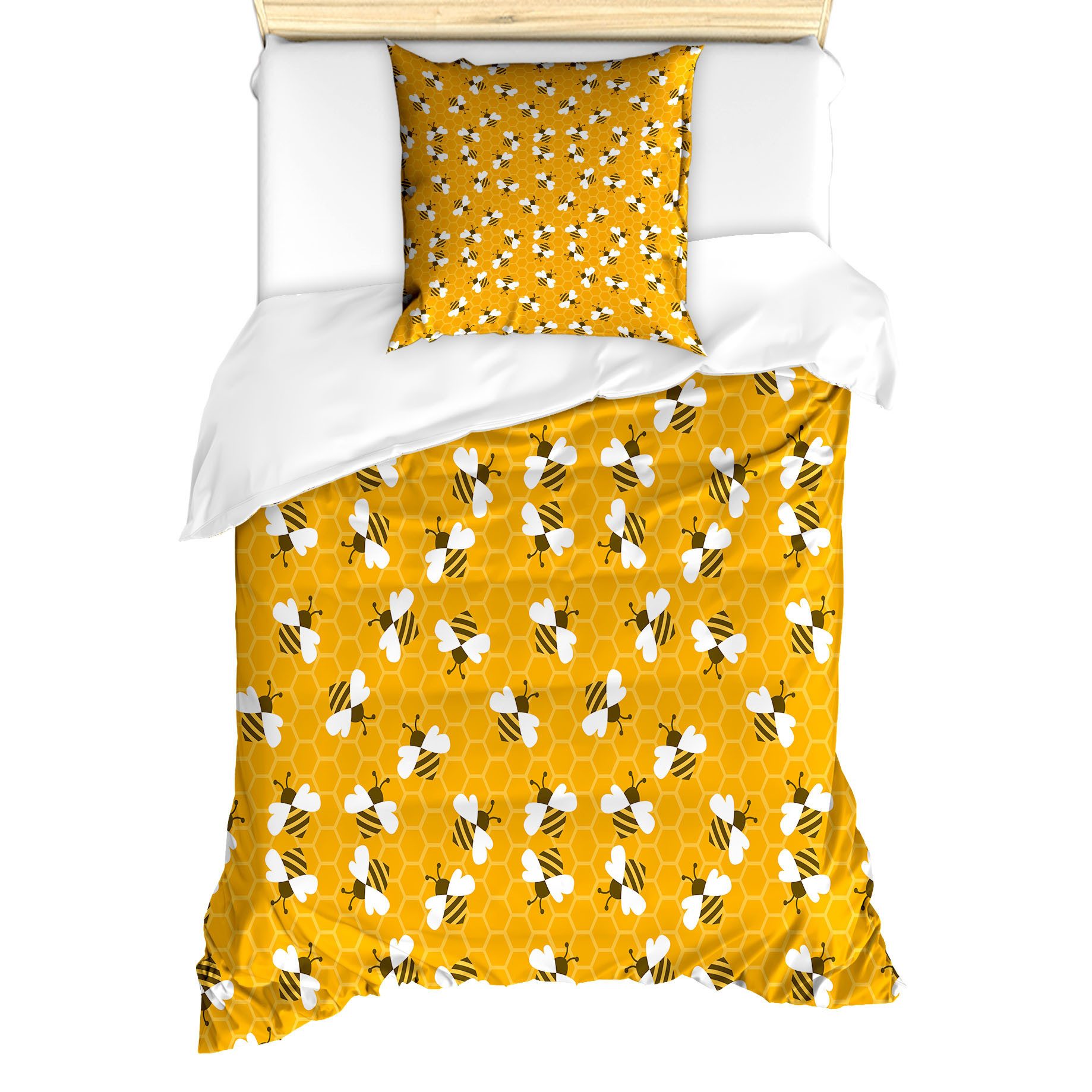 Abakuhaus Постельное белье Milbensicher Всеrgiker geeignet mit Kissenbezug, Microfaser, Biene Bienen Honig produzieren Zellen