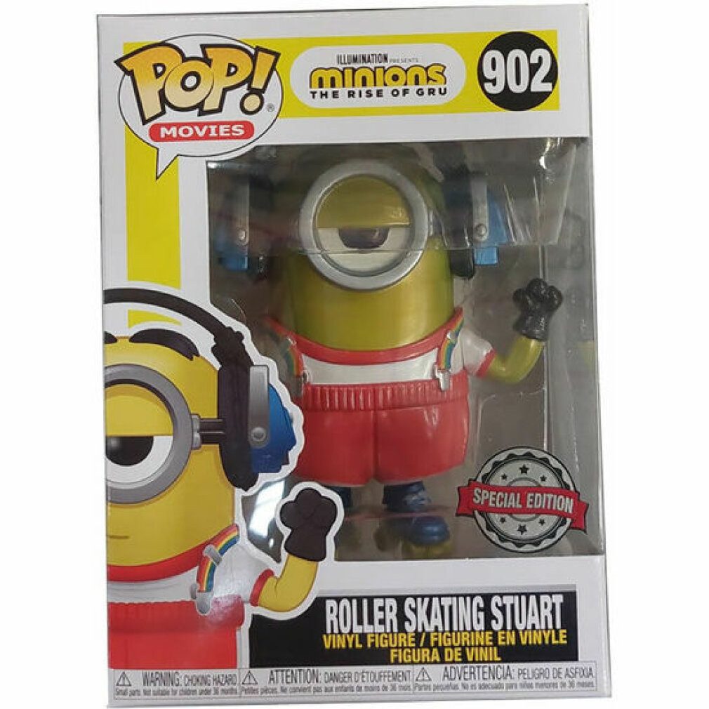 Funko Actionfigur Set Figur POP & Tee Minions Roller Skating Stuart Metallic Exklusiv