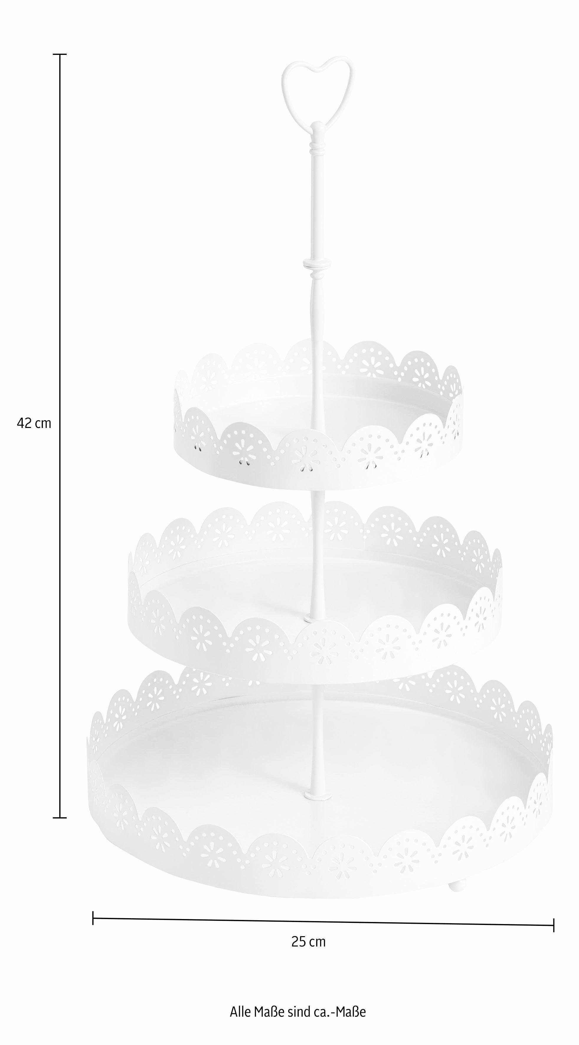OTTO home Dekoetagere mit schönen, verspielten Ausstanzungen und Details, Etagere 3-stufig, Höhe 42 cm, rund, aus Metall – Bild 5 von 5