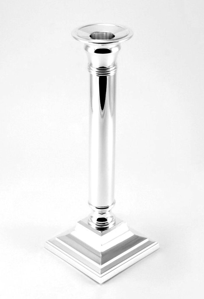 Brillibrum Kerzenständer Design Kerzenleuchter Silber Kerzenhalter 15 cm versilbert anlaufgeschützt Kerzenständer Tischdeko