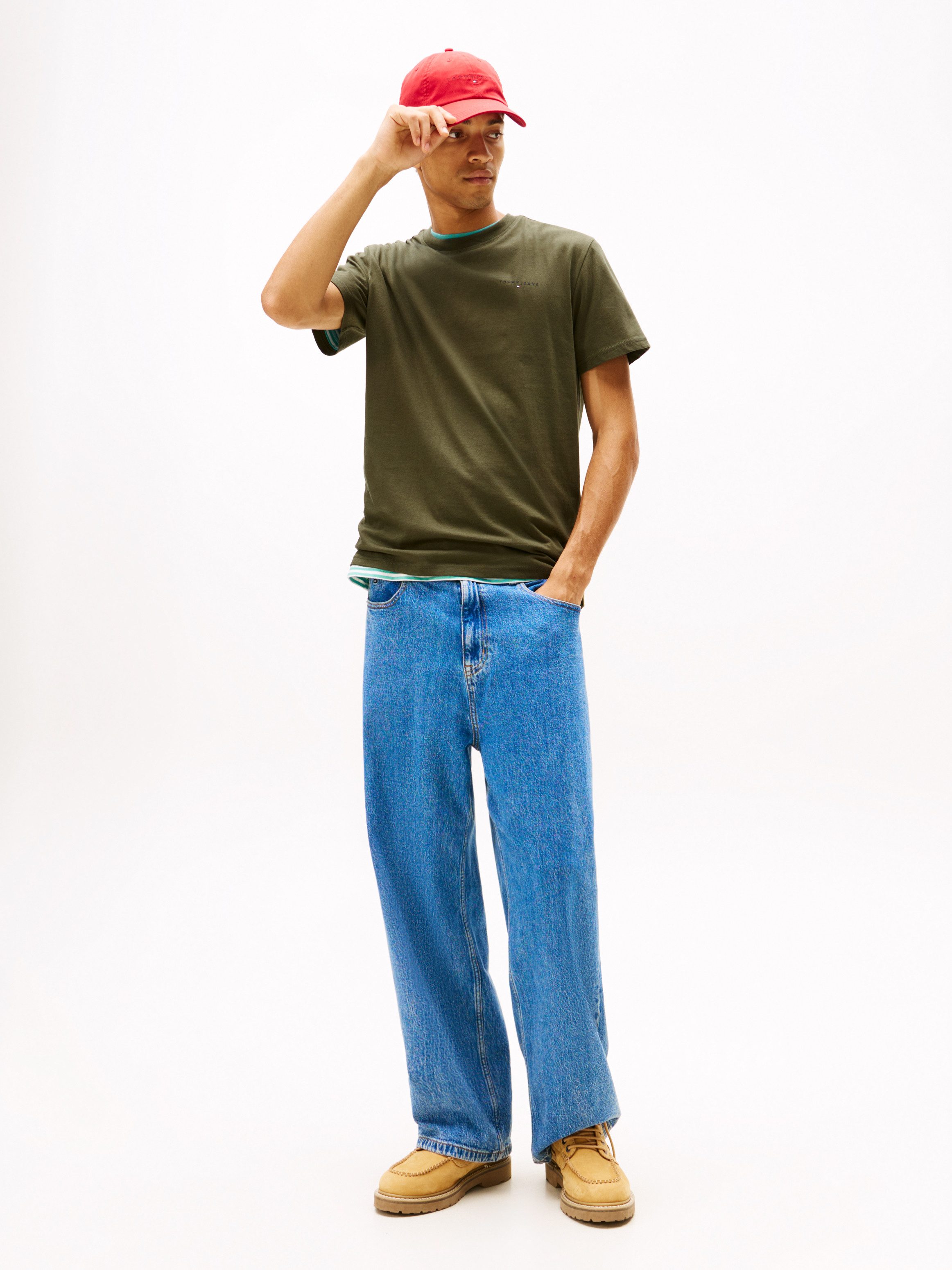 Tommy Jeans T-Shirt TJM SLIM LINEAR CHEST TEE EXT Mit Rundhalsausschnitt