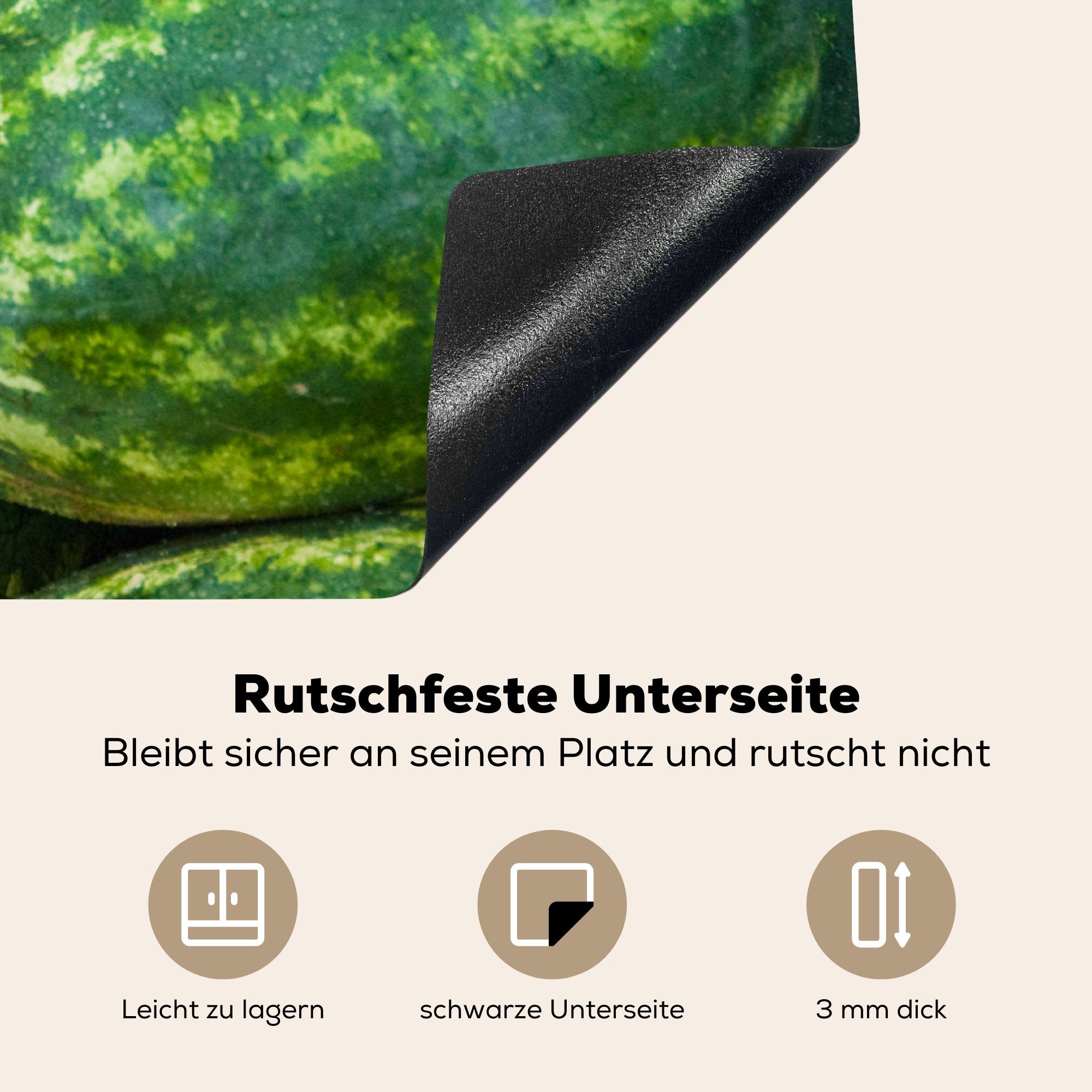 (1 - cm, Obst Induktionskochfeld 81x52 Ceranfeldabdeckung Herdblende-/Abdeckplatte - Rosa, küche, Wassermelone für Vinyl, tlg), Schutz die MuchoWow