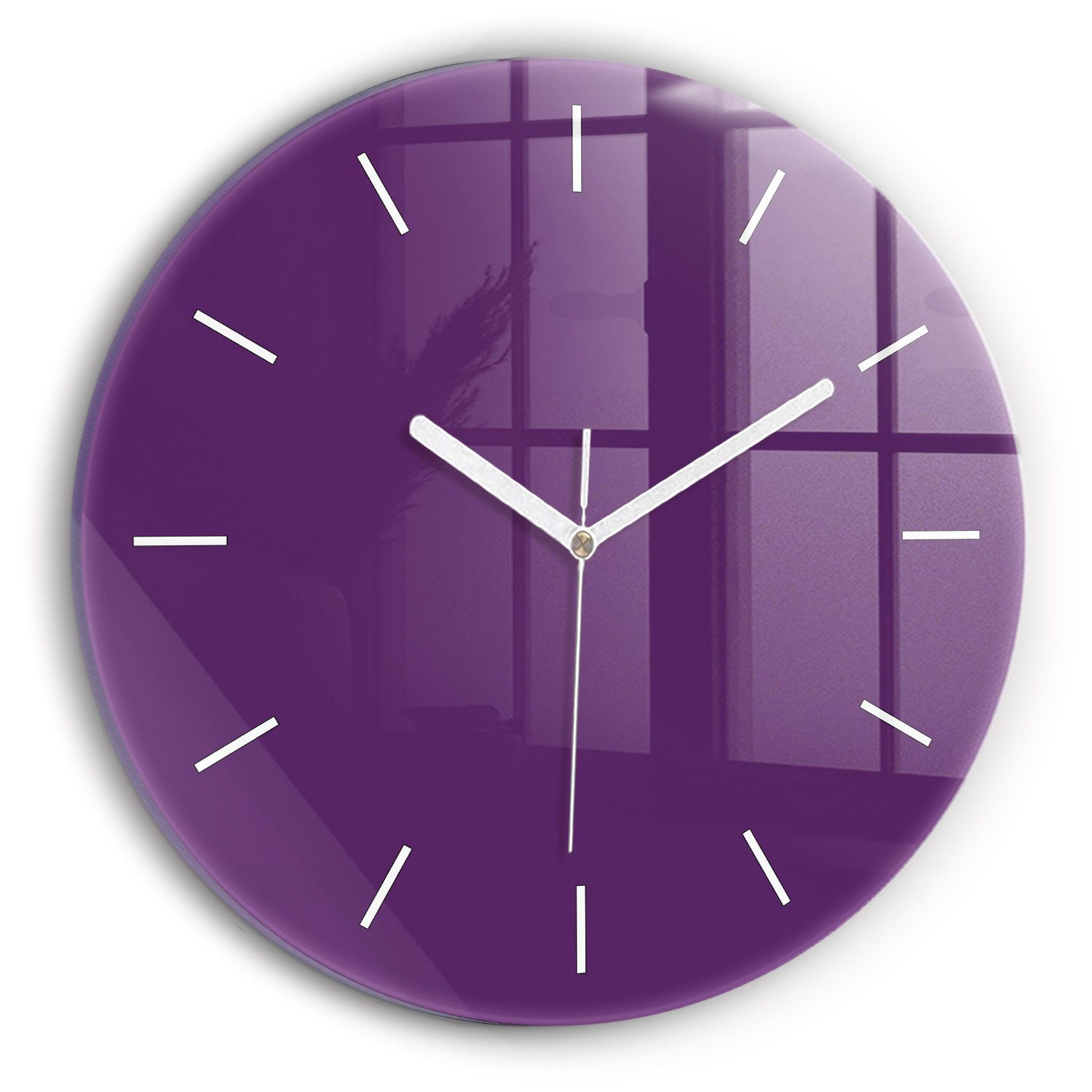Tulup Wanduhr Wanduhr Glasrunde Uhr Moderne Glaswanduhr 30cm Uhr aus gehärtetem Glas