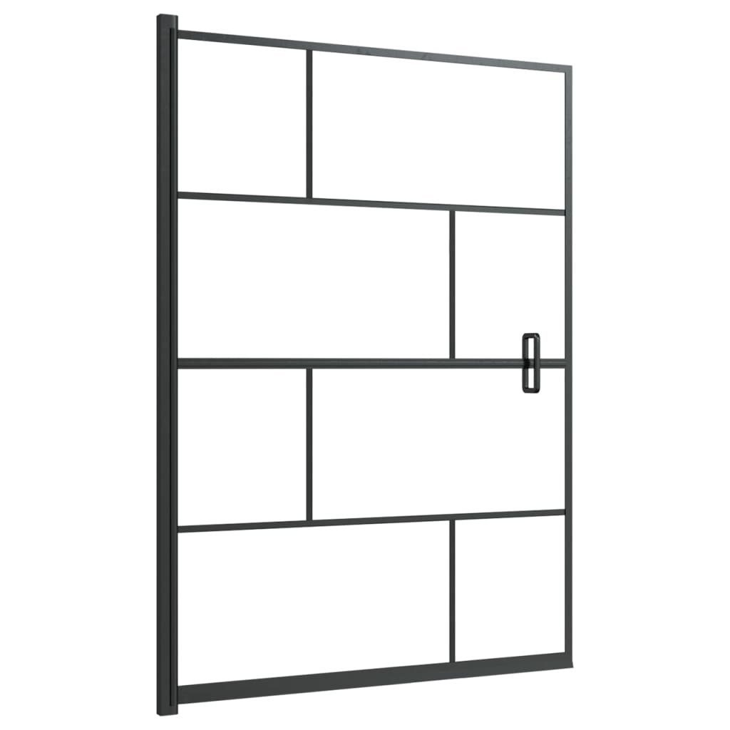 Duschwand 100 x 140 cm Duschkabine ESG 100x140 cm Schwarz