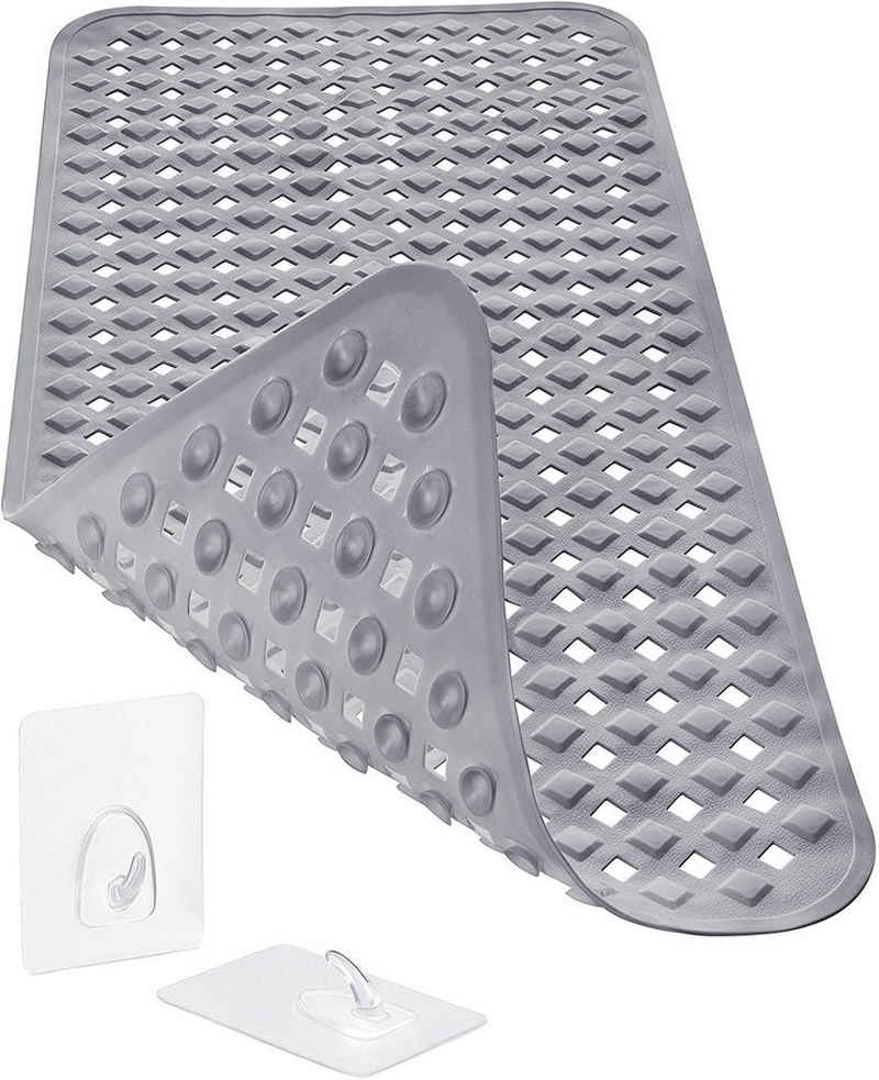 Homerella Wanneneinlage Homerella Badewannenmatte rutschfest Hautsensitiv 88x39cm, INKL. AUFHÄNGUNG Antirutschmatte Badewanne BPA frei Duschmatte schimmelresistent & maschinenwaschbar Badematte rutschfest