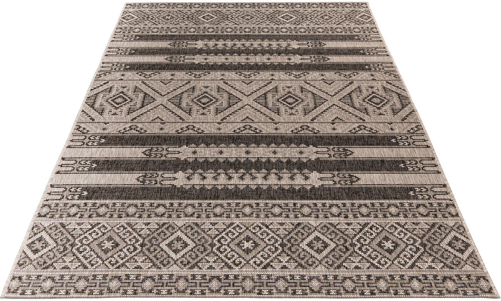 Teppich My Nordic Muster, Outdoor 0,5 rechteckig, In- geeignet, 876, Höhe: und Wohnzimmer Obsession, mm, Flachgewebe, Ethno