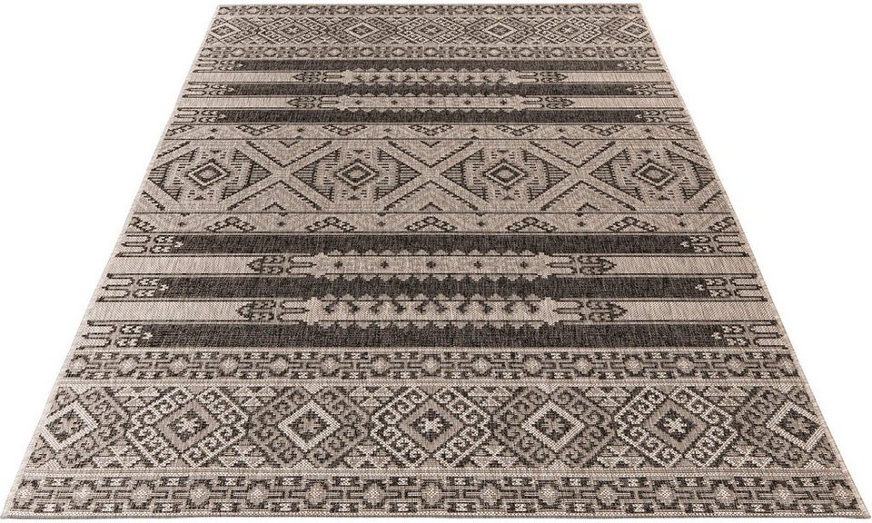 Teppich My Nordic 876, Obsession, rechteckig, Höhe: 0,5 mm, Flachgewebe,  Ethno Muster, In- und Outdoor geeignet, Wohnzimmer