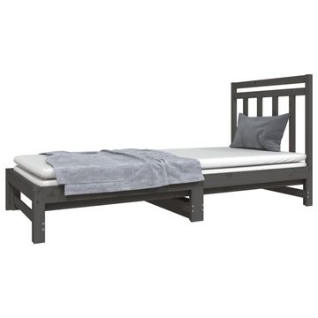 vidaXL Bett Tagesbett Ausziehbar Grau 2x(90x190) cm Massivholz Kiefer