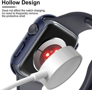 Mutoy Smartwatch-Hülle 2 Stück für Apple Watch Series 7 8 9 Schutzhülle,Displayschutzglas 9H, HD Ultradünne,für 41mm 45mm Display, Voller Schutz, Kratzfestes Schutzhülle, Gegen Kratzer, Stürze