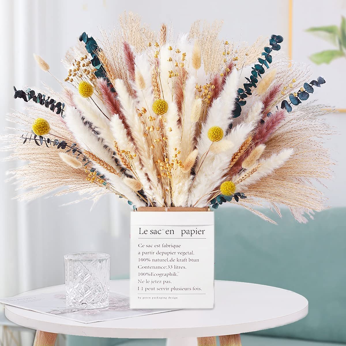 Trockenblume Trockenblume Pampasgras Getrocknet Deko,80 Stück günstig online kaufen