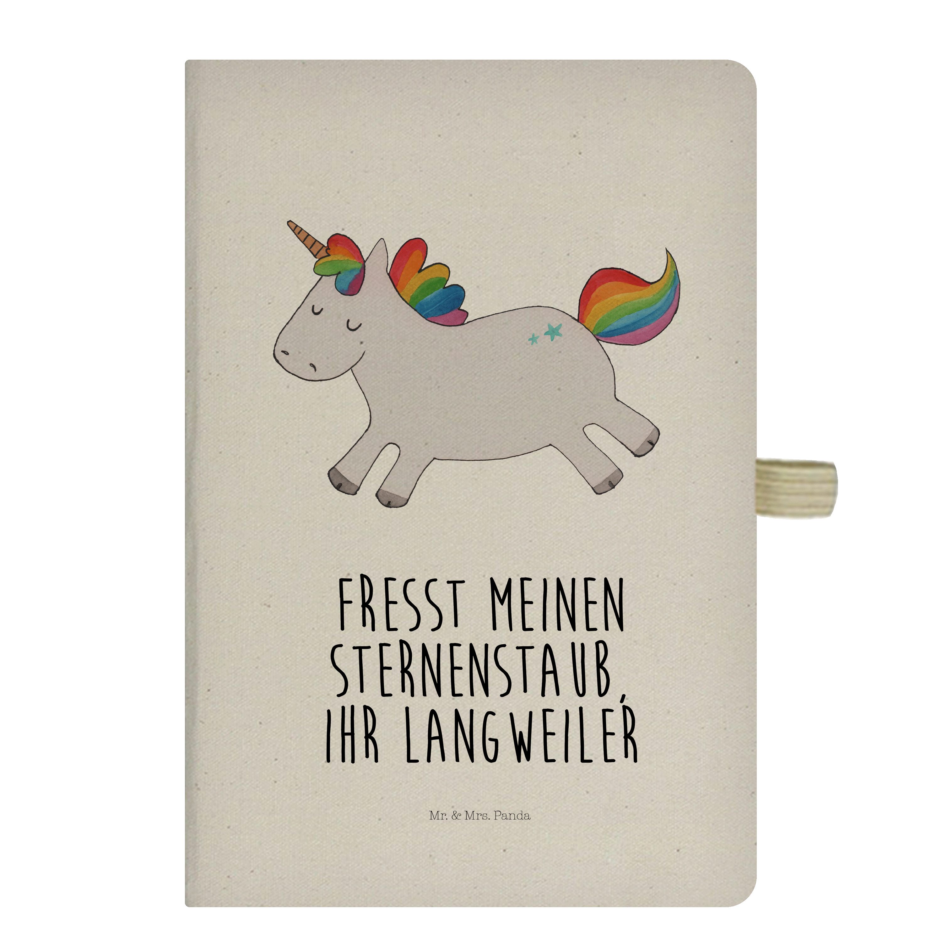 Mr. & Mrs. Panda Notizbuch Einhorn Happy - Transparent - Geschenk, Freude, Pegasus, Unicorn, Not Mr. & Mrs. Panda