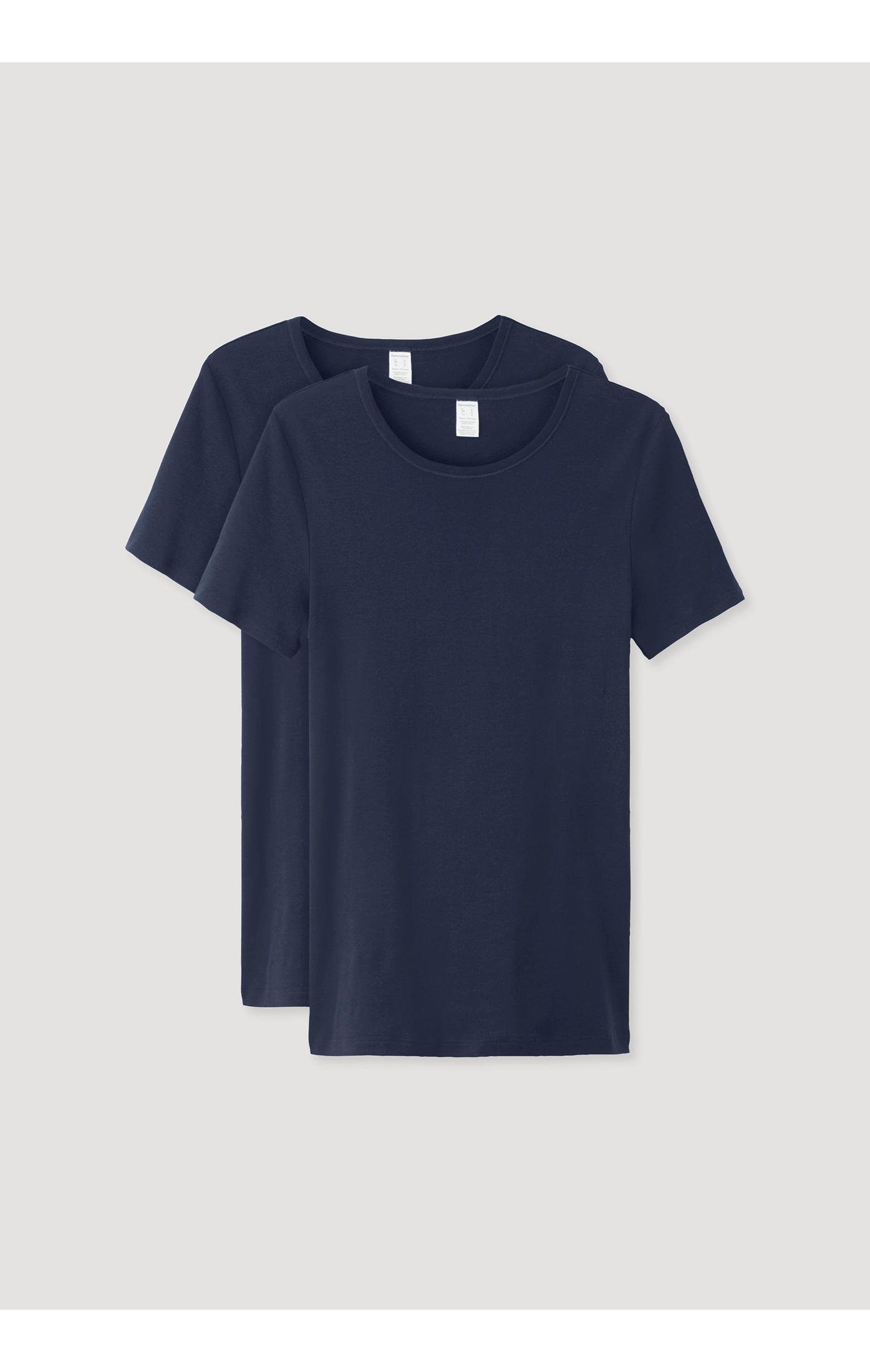 Bio-Baumwolle, dunkelblau Unterhemd reiner Hessnatur aus 2er-Pack
