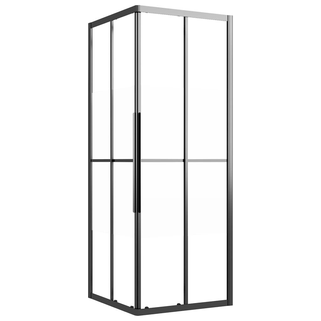 vidaXL Duschwand Duschkabine Halbmatt ESG 80x80x180 cm Schwarz Duschwände Duschecke Alu