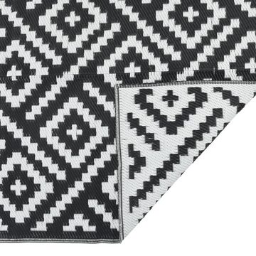 Outdoorteppich Outdoor-Teppich Weiß und Schwarz 140x200 cm PP, vidaXL