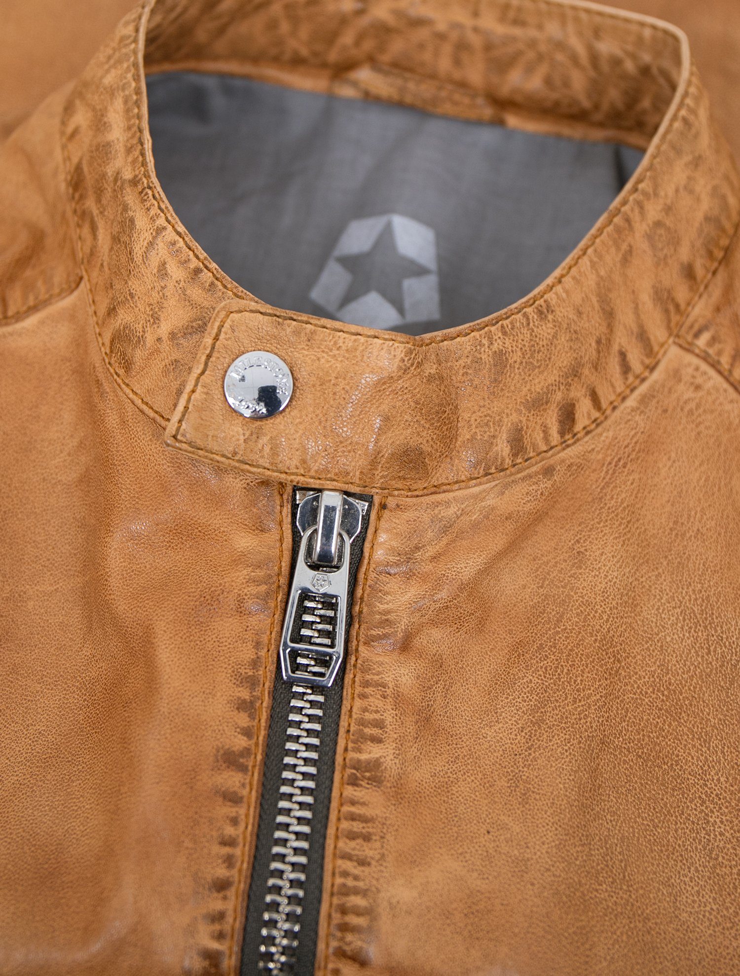 Milestone Lederjacke MSLacona Milestone - Herren Lederjacke Lammnappa camel