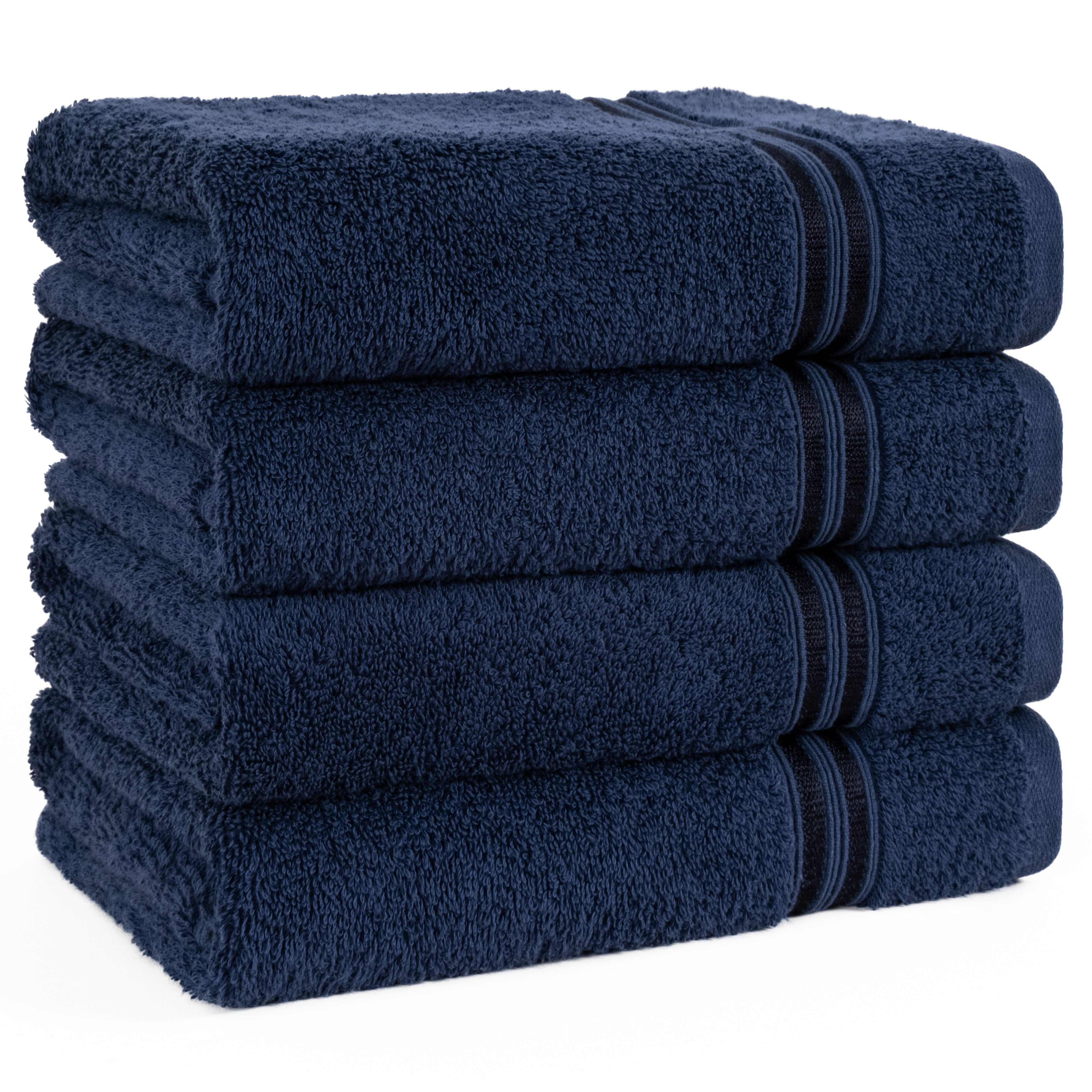 HAMMETEX Handtuch Set 4er Set Handtücher 50x100 cm, 100% Baumwolle, Weich & Saugstark, Frottier (Set, 4-St), mit Bordüre, einfarbig, weich