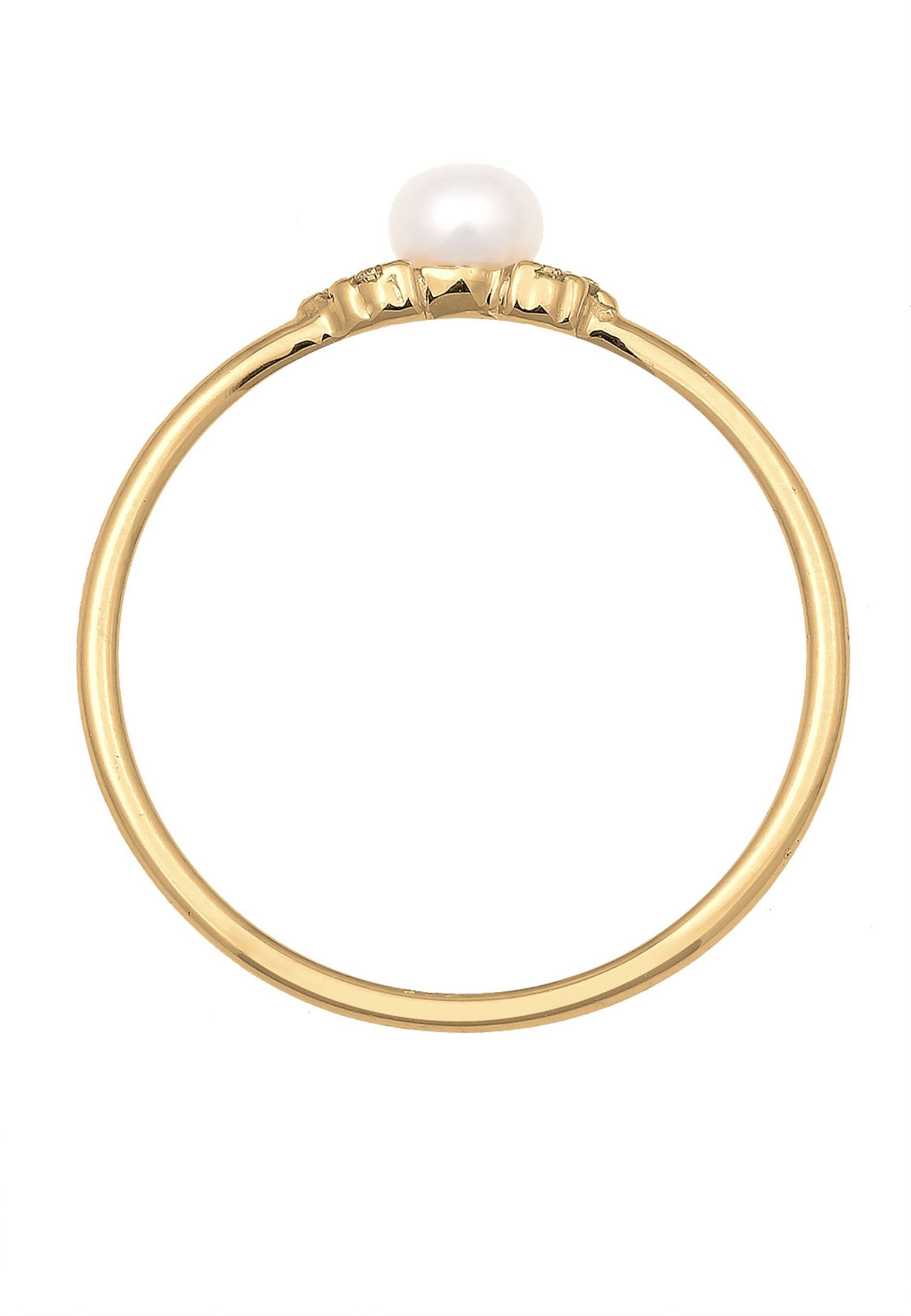 Gelbgold Elli 585 Verlobungsring Diamant Verlobung Perle (0.03 ct) DIAMONDS