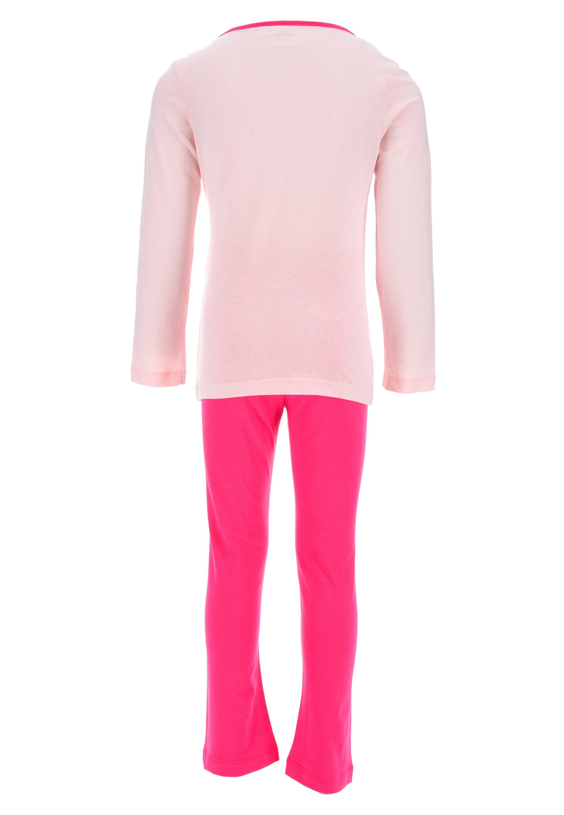 Pyjama Langarm (2 Schlafanzug Pink Peppa Schlafanzug Pig Shirt Mädchen Wutz Peppa Schlaf-Hose + tlg)