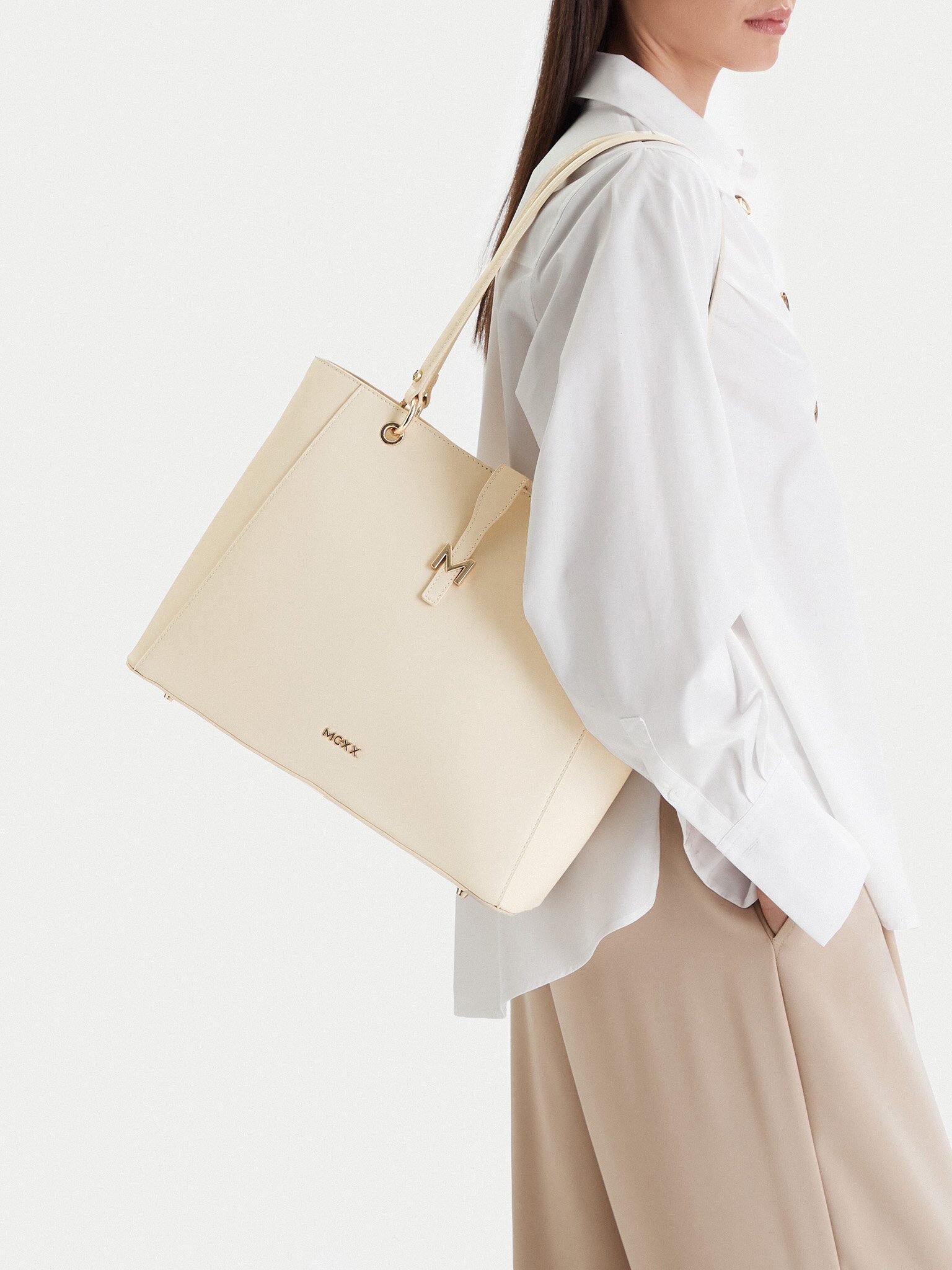 Handtasche Mexx Damenhandtasche Écru MEXX-CEO-MEXX-B-005-09 Elfenbein