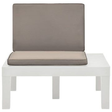 vidaXL Gartenstuhl Garten-Lounge-Stuhl mit Sitzpolster Kunststoff Weiß (1 St)