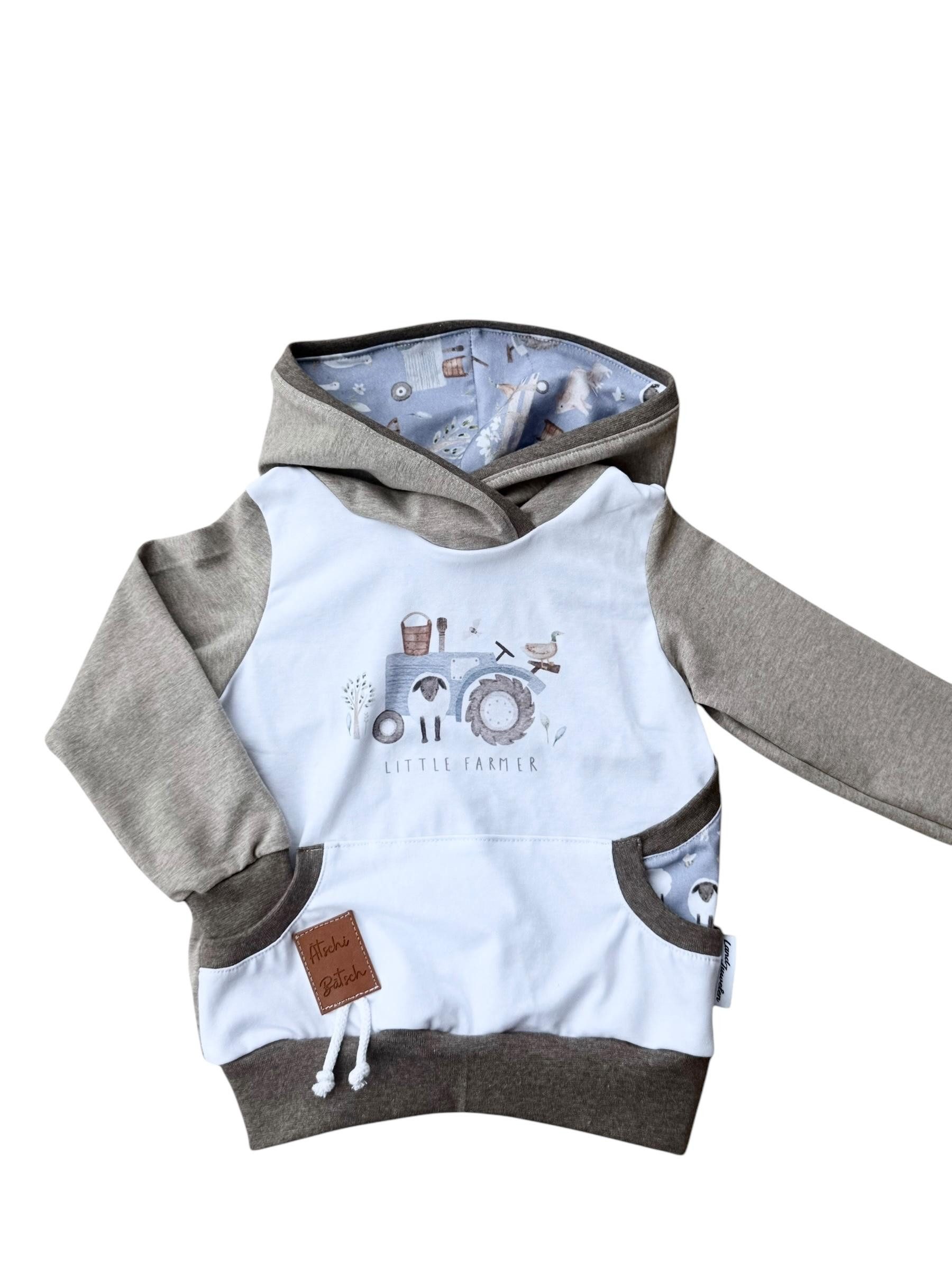 Land-Juwelen Hoodie Bauernhof mit Kapuze, Traktor & Tiere, Little Farmer, Größen 86–122