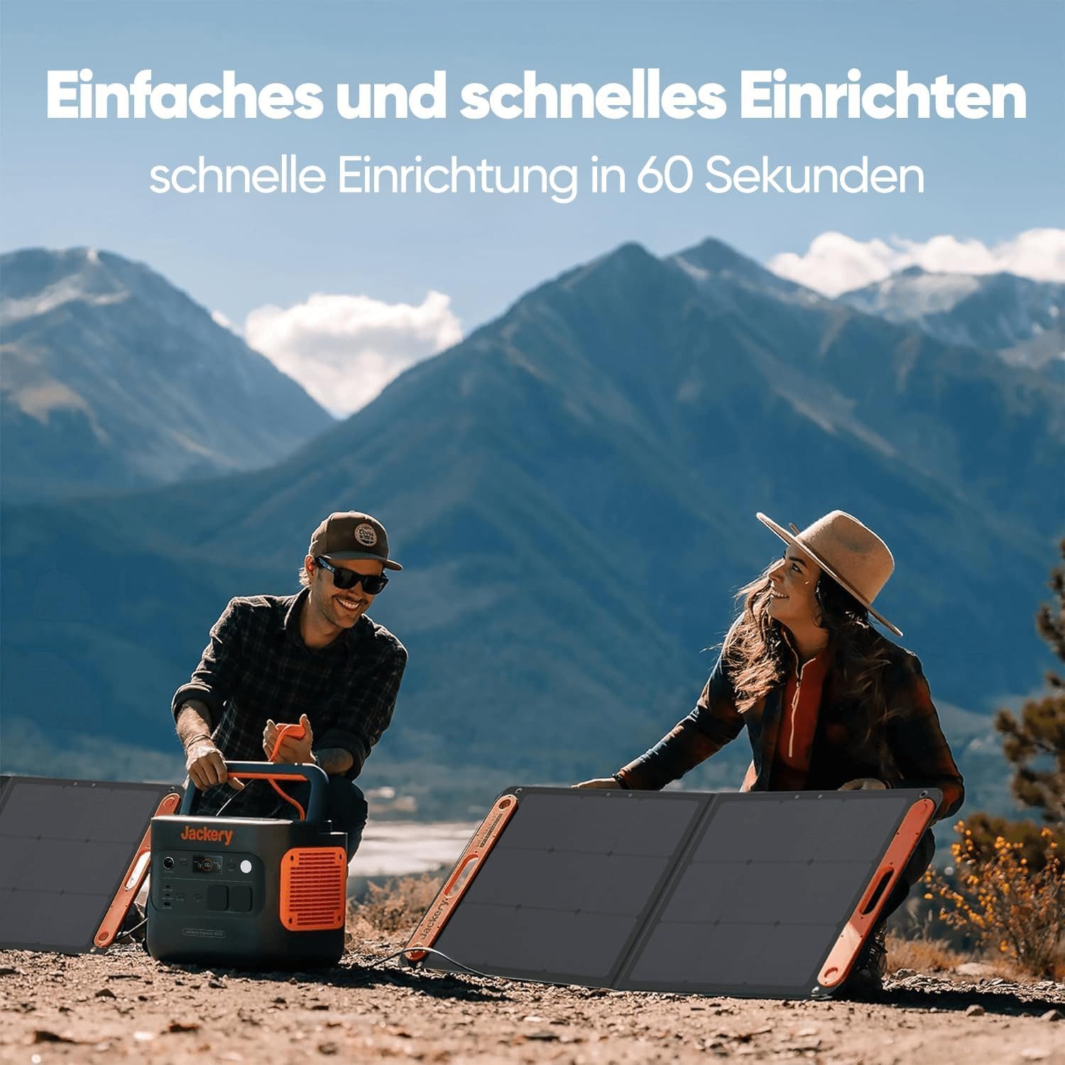 Jackery Solaranlage 100W Solarpanel SolarSaga für Powerstation, 100 W, faltbares Solarladegerät mit USB-Anschluss für Handy, Camping