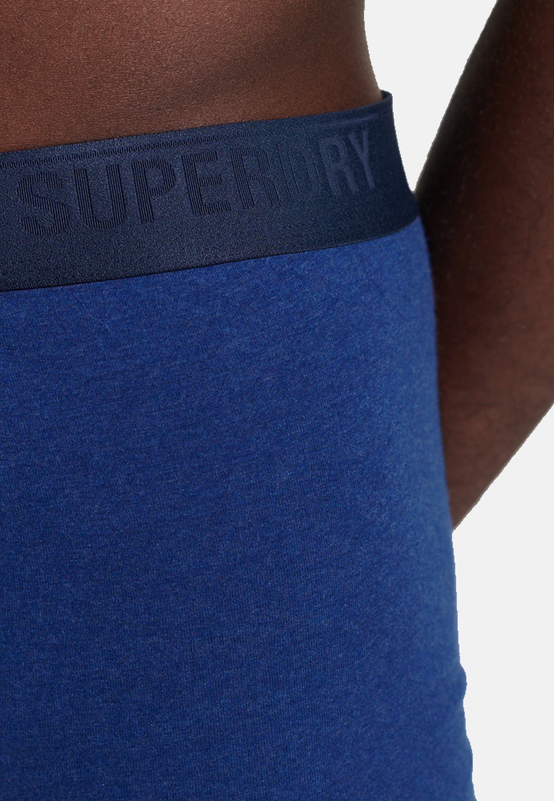 Superdry Boxershorts Unterhose (3-St) Boxershorts 3er blau Enganliegende Trunks