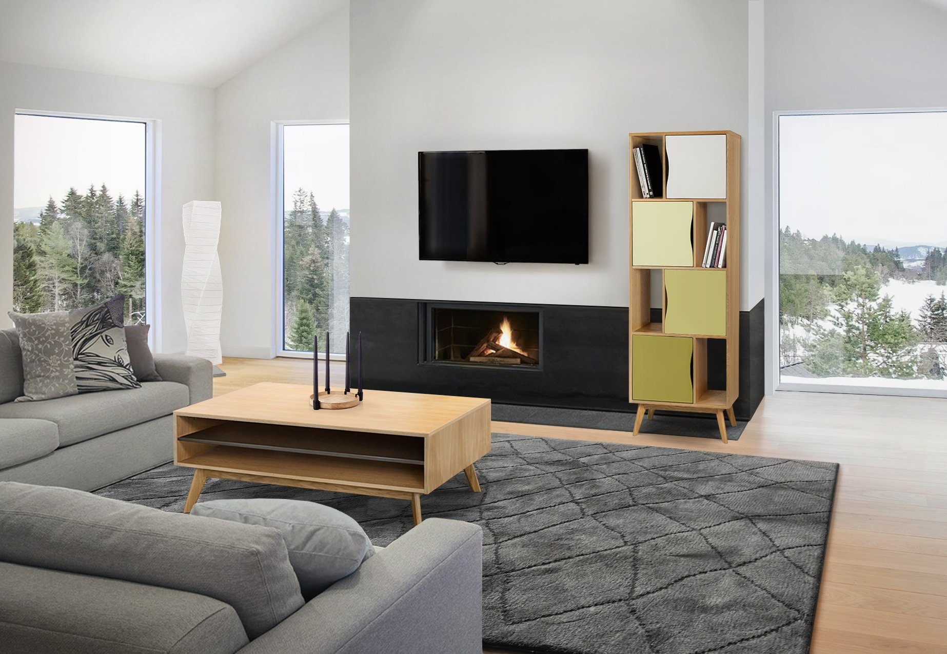 Woodman Bücherregal Avon, Holzfurnier aus Eiche, FSC®-zertifiziert