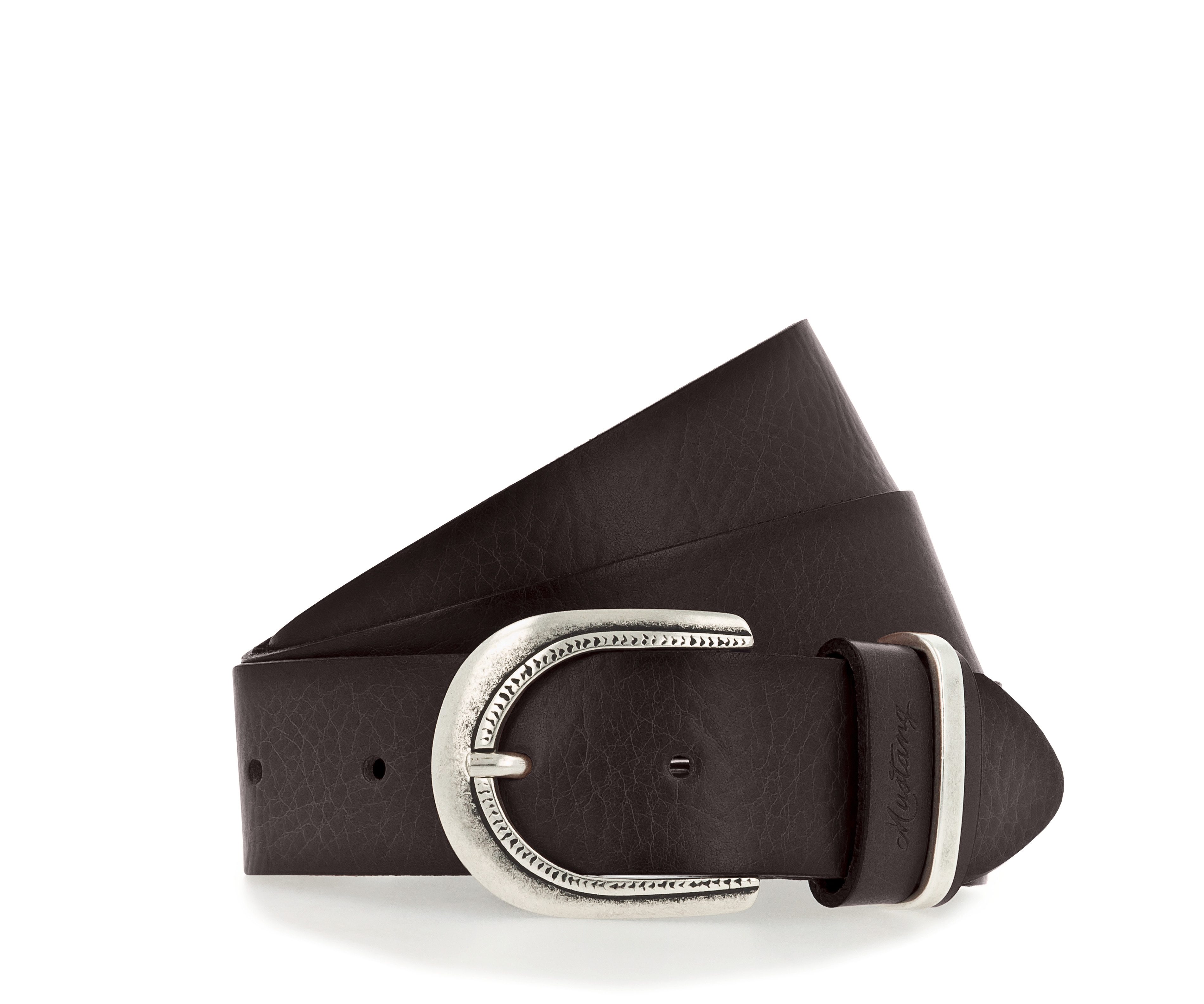 MUSTANG Ledergürtel Mit dunklen Airbrushkanten und einer ovalen Dornschließ günstig online kaufen