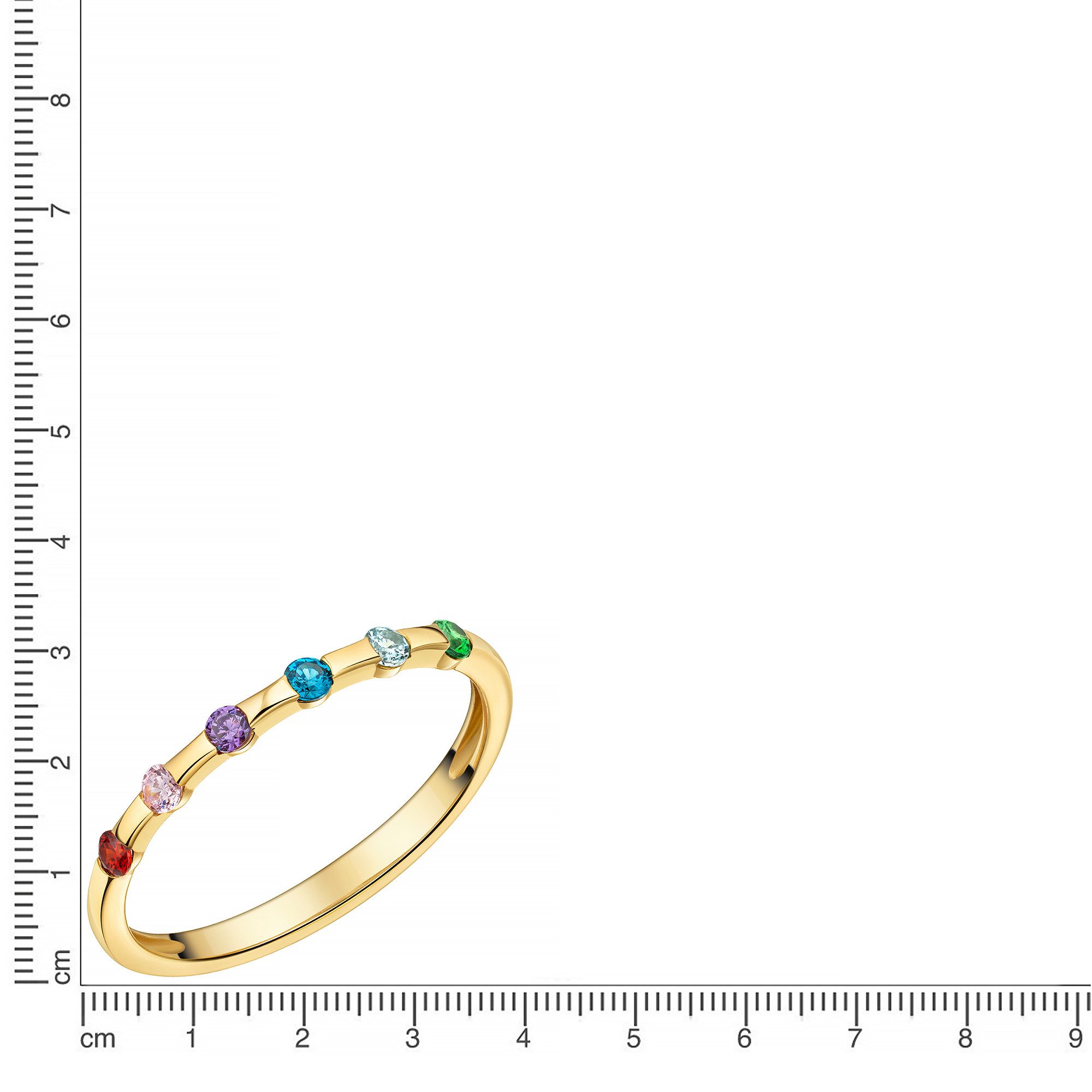 Firetti Fingerring Schmuck Geschenk Silber 925 Damenring Ring Regenbogen, mit Zirkonia (synth)