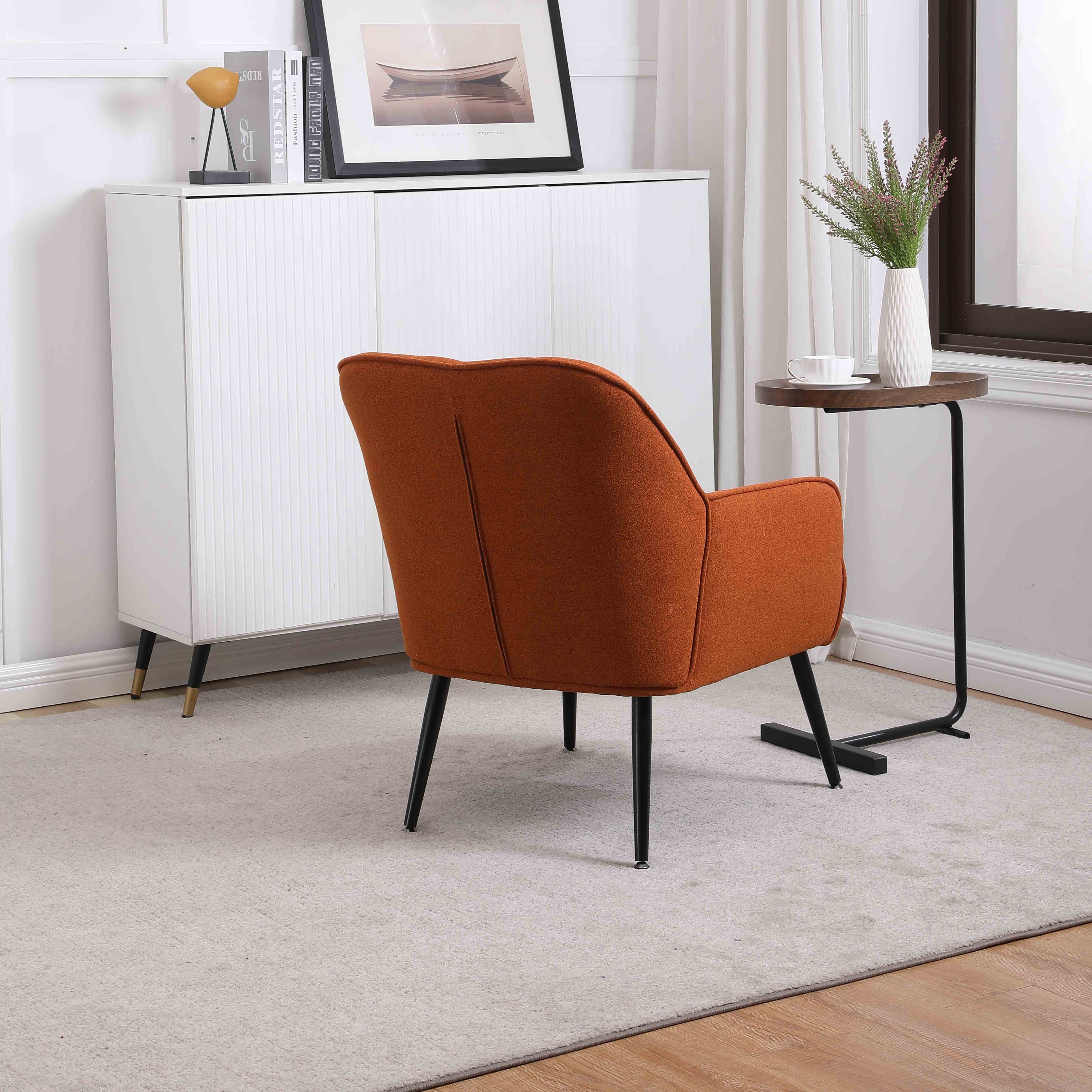 REDOM Loungesessel Relaxsessel Einzelsessel, Polstersessel, Einzelsofa Metallbeinen orange Freizeit mit Stuhl Gepolsterte Kaffee Stuhl), (Büro Fernsehsessel