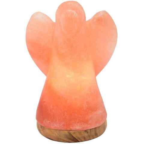 HIMALAYA SALT DREAMS Salzkristall-Tischlampe Engel, Leuchtmittel wechselbar, Warmweiß, Handgefertigt aus Salzkristall - jeder Stein ein Unikat, H: ca.19 cm